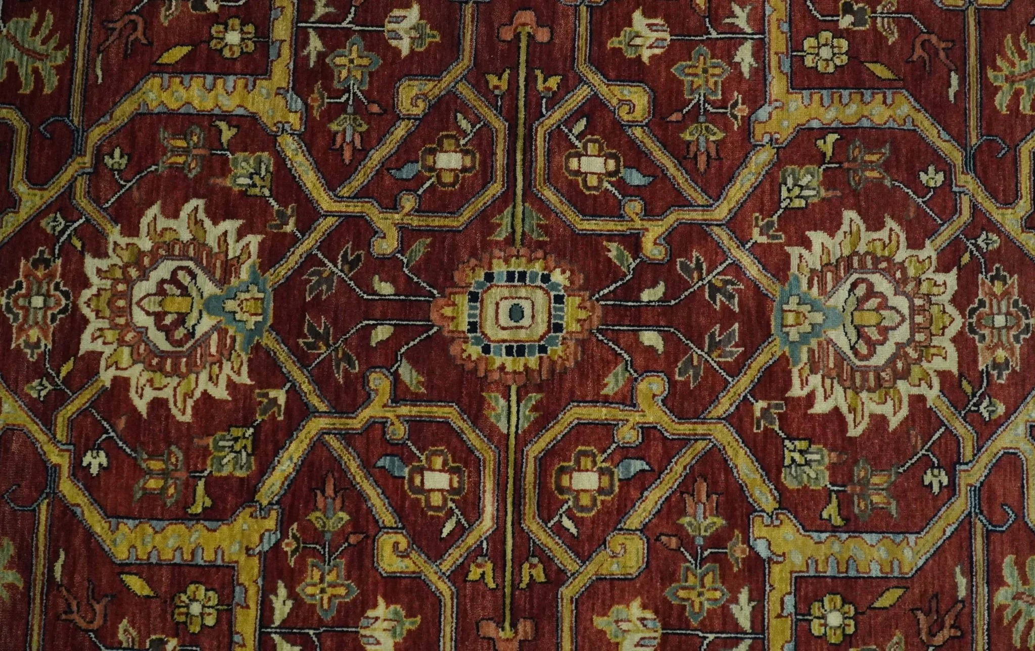 Large 8x10 and 9x12 Fine Hand Knotted Blue and Rust Traditional Vintage Persian Style Mahal Antique Wool Rug | TRDCP443 - Image 5
