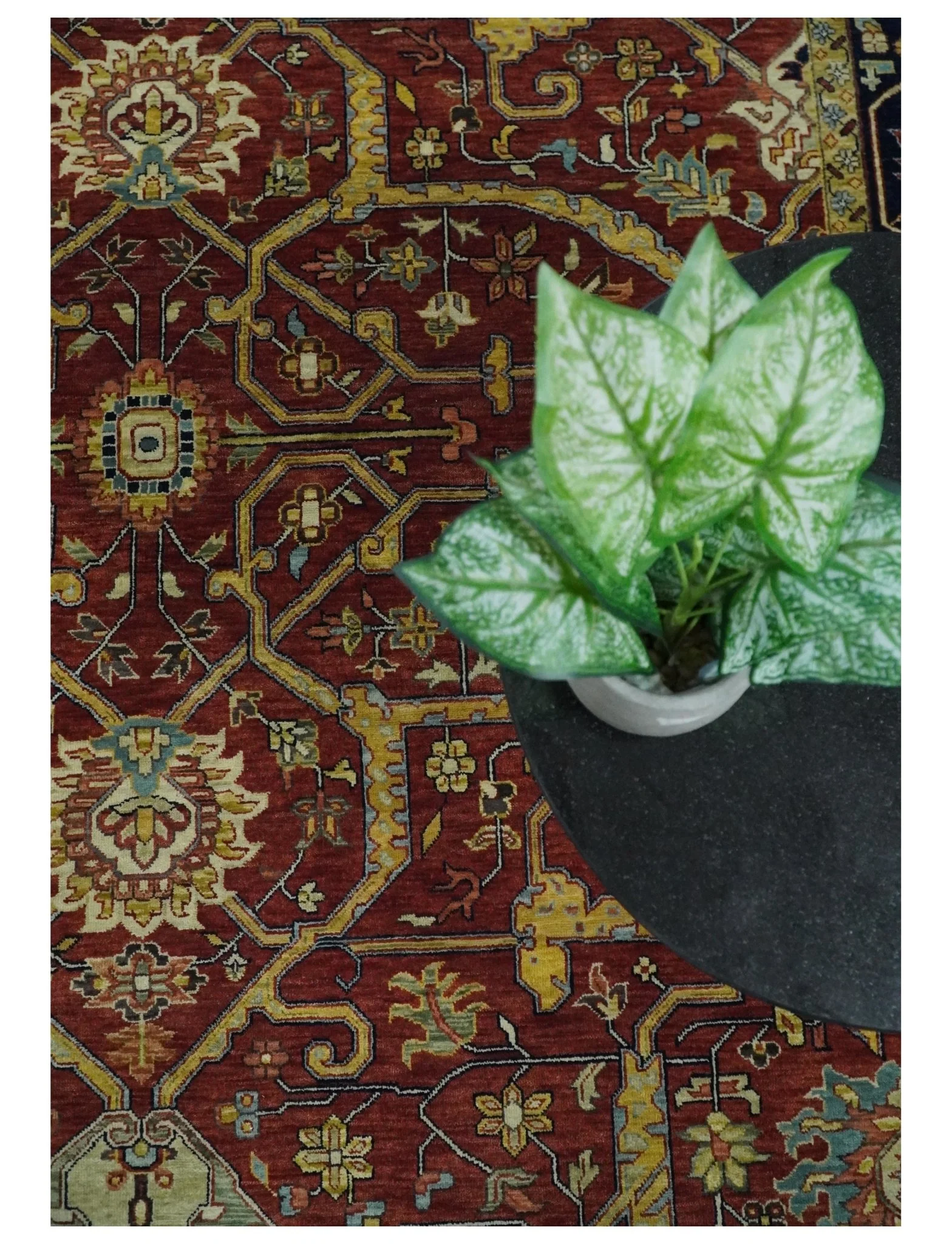 Large 8x10 and 9x12 Fine Hand Knotted Blue and Rust Traditional Vintage Persian Style Mahal Antique Wool Rug | TRDCP443 - Image 9