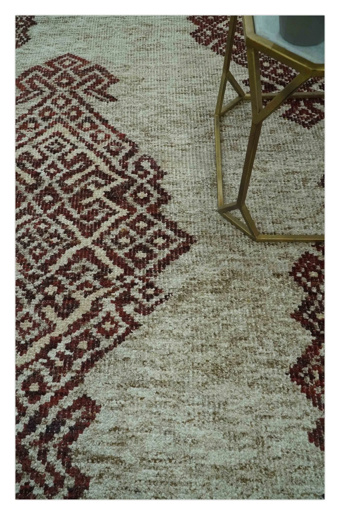 Traditional Large design 5x8 Olive, Silver and Brown Hand knotted wool area rug - Image 2