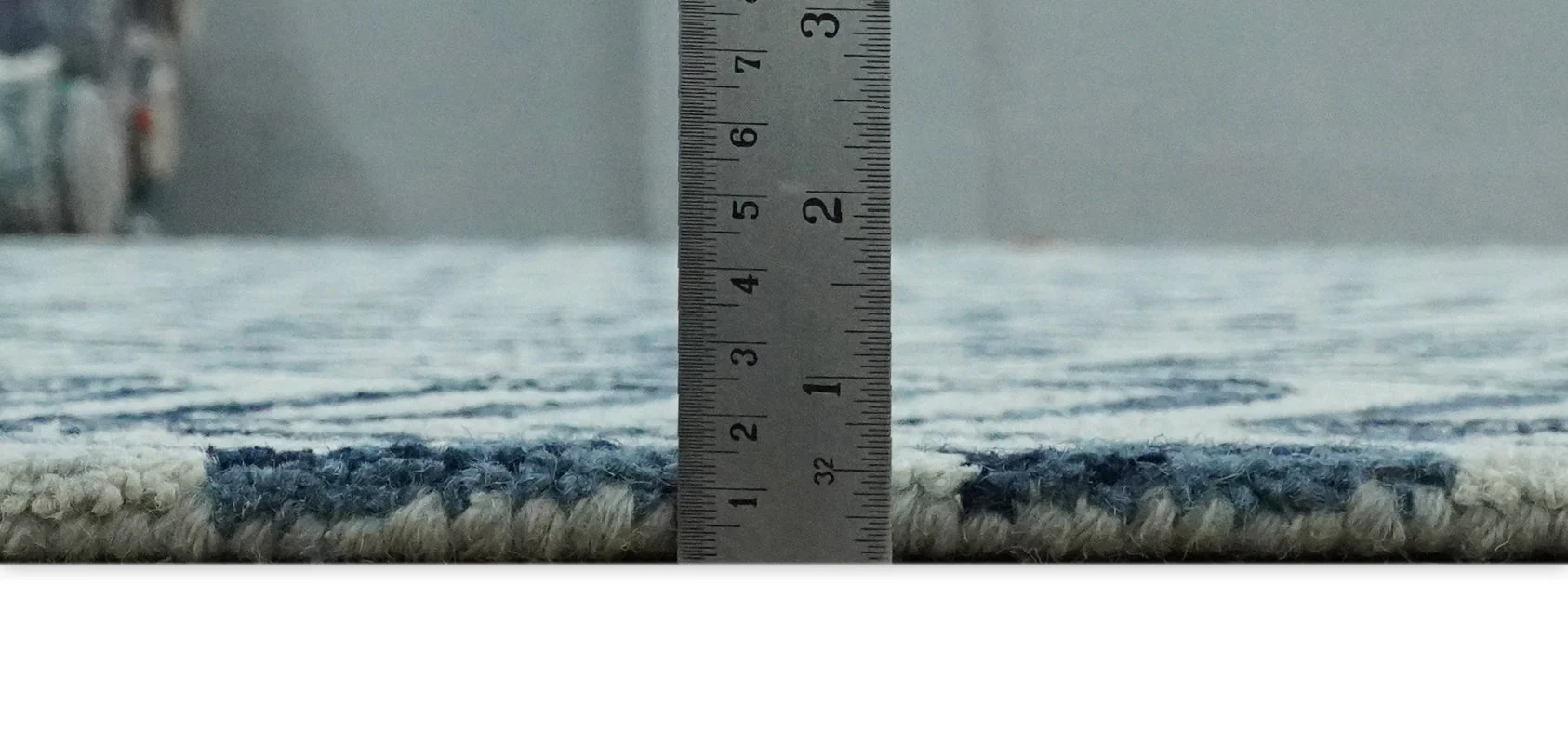 Contemporary Farmhouse Leaf's Hand Tufted Silver and Blue Loop Multi Size Wool Rug - Image 7