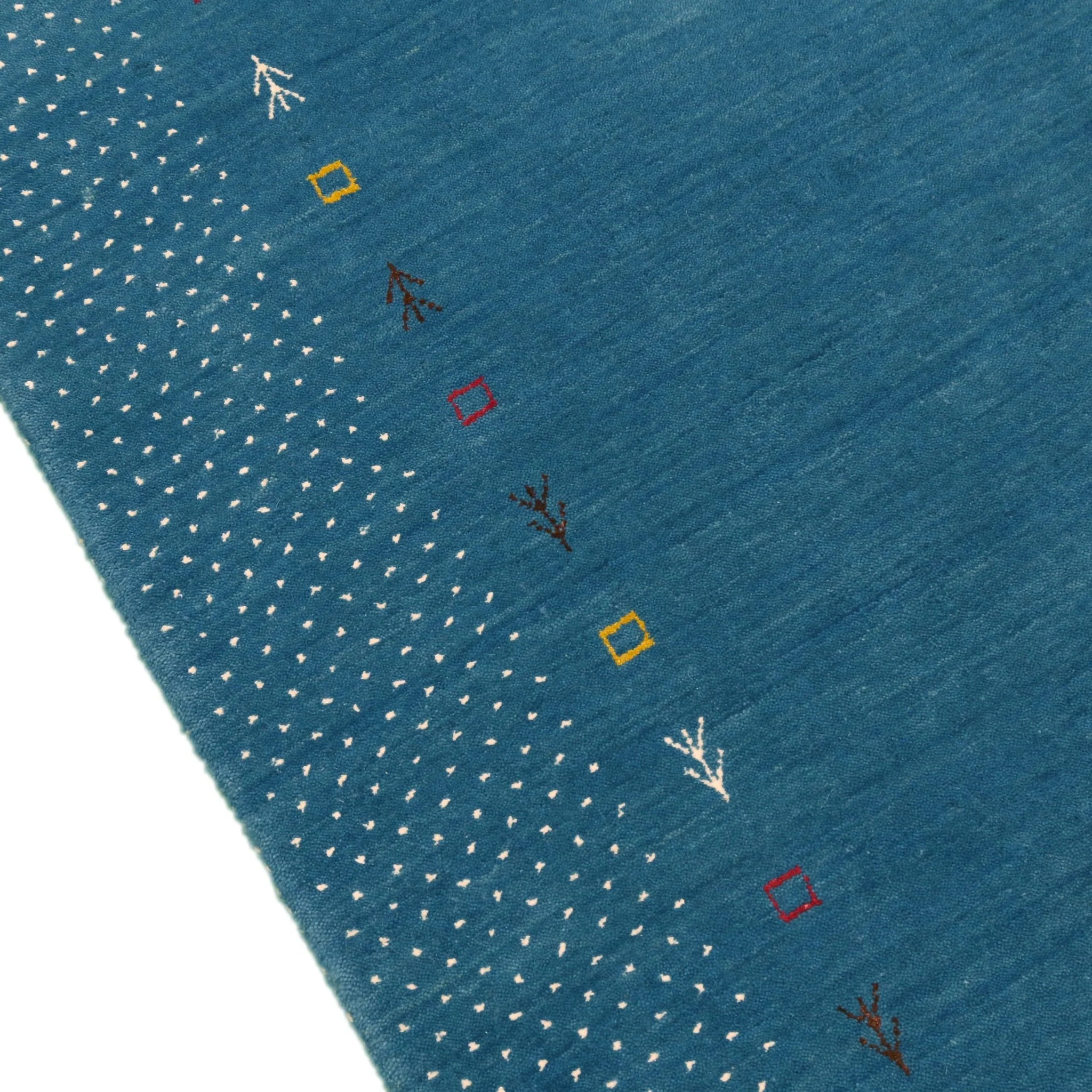Light Blue Contemporary Gabbeh Border Design Hand Loomed Wool Area Rug - Image 12