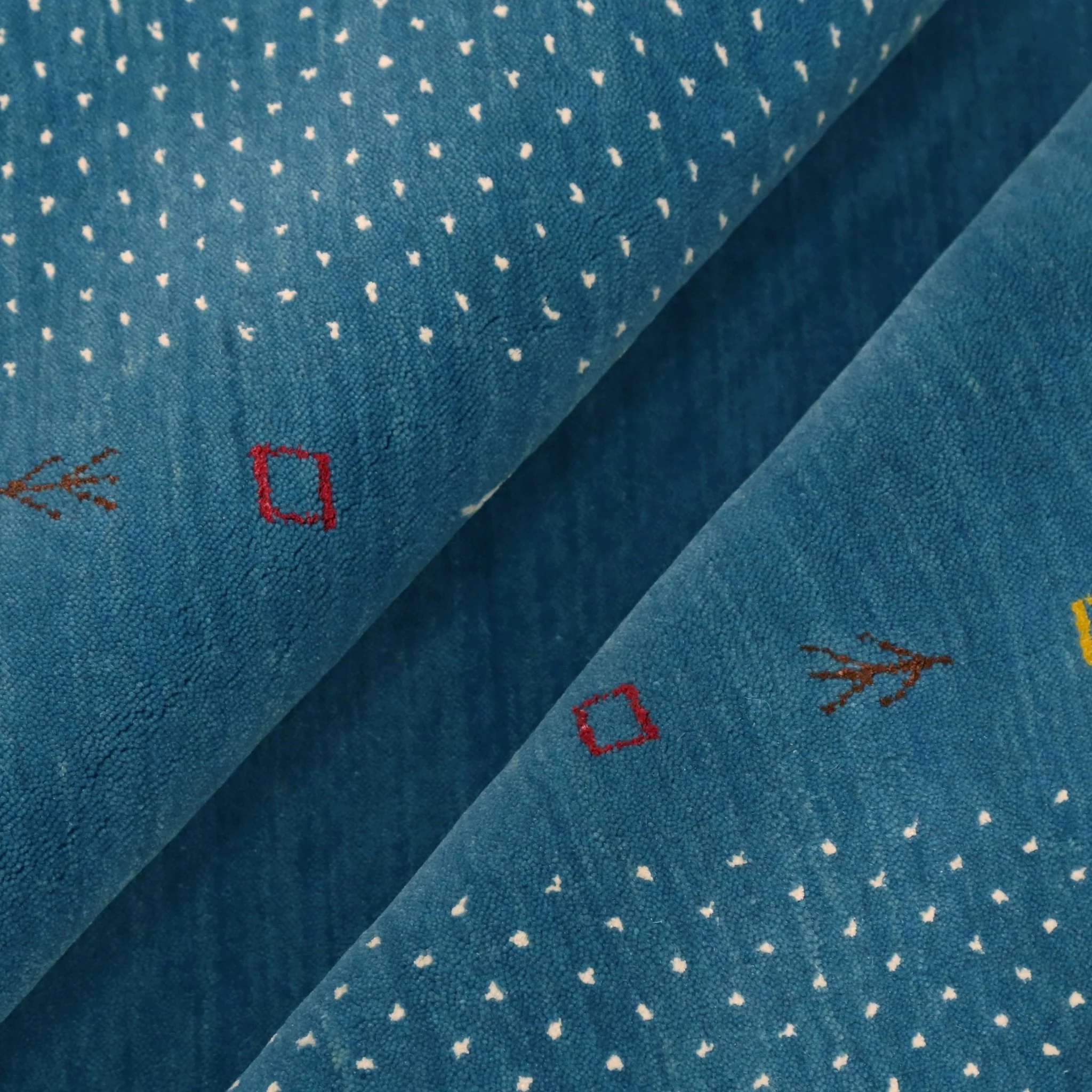 Light Blue Contemporary Gabbeh Border Design Hand Loomed Wool Area Rug - Image 9