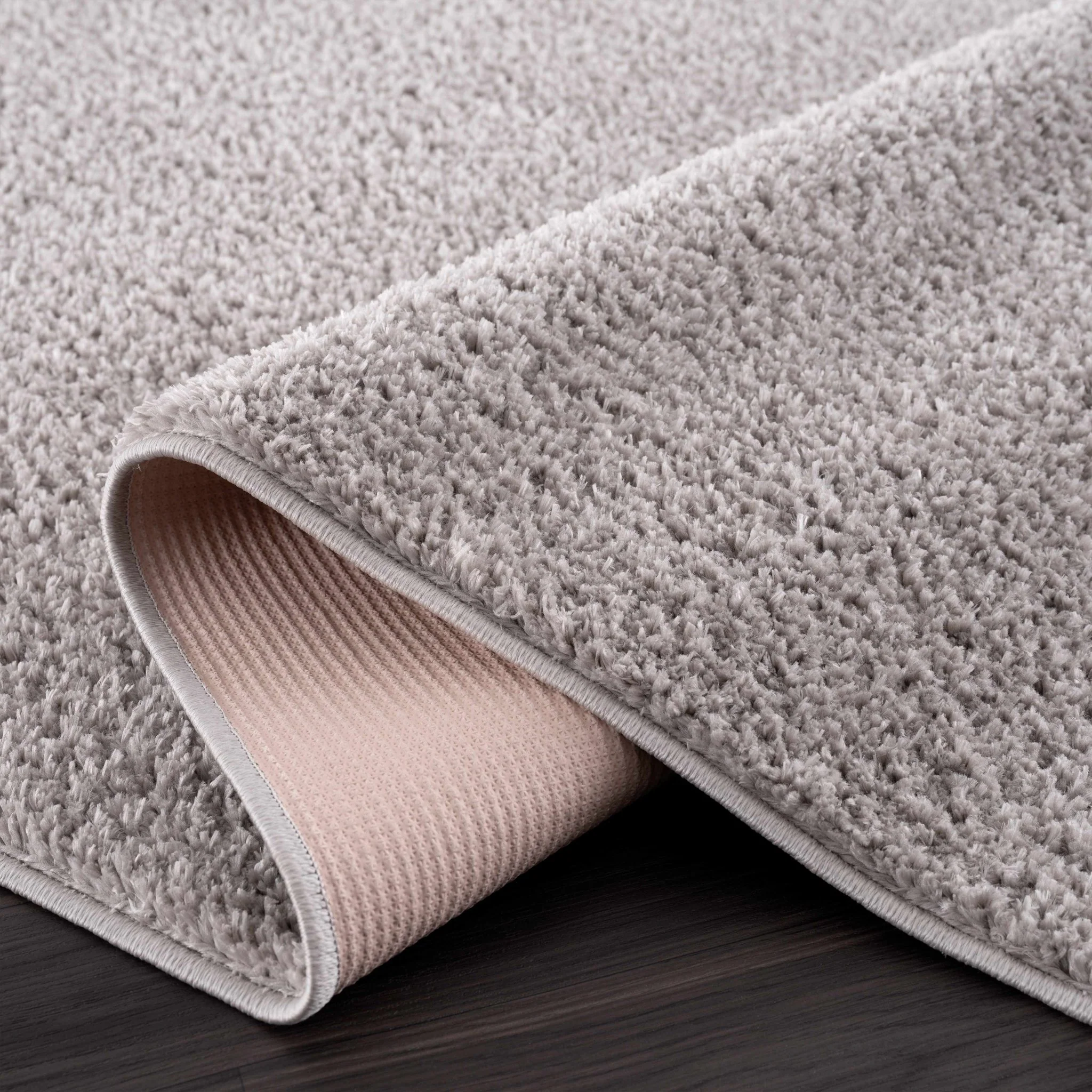 Modern Solid Plane light Gray Plush Pile Moroccan Style Multi size Washable Area Rug - Image 8