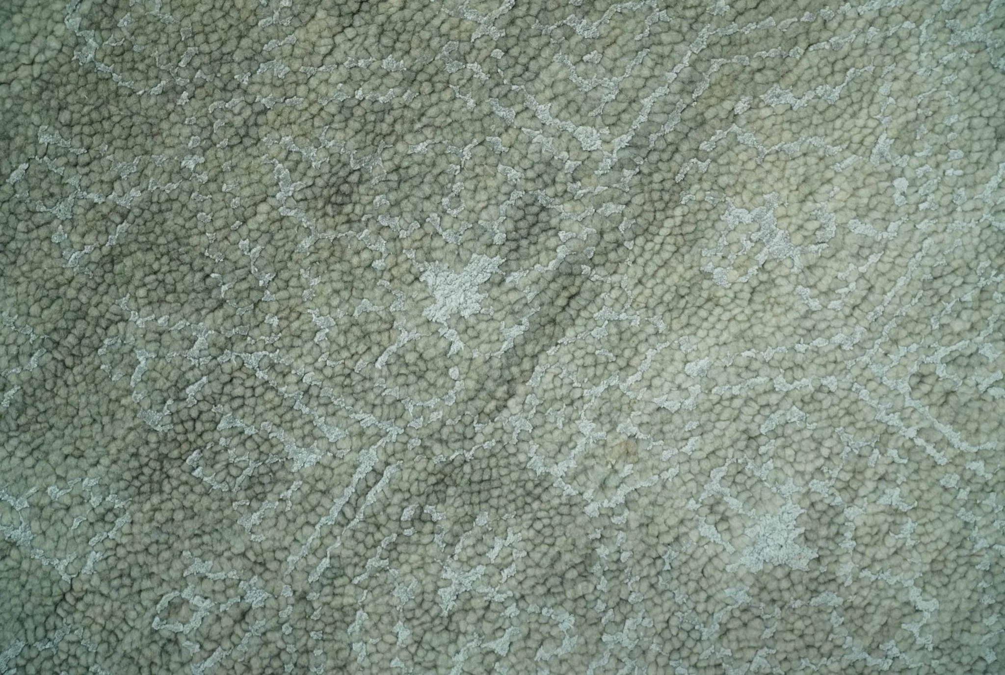 Light Green and Silver Traditional Large design 5x8 Hand Knotted wool and Art Silk Area Rug - Image 7