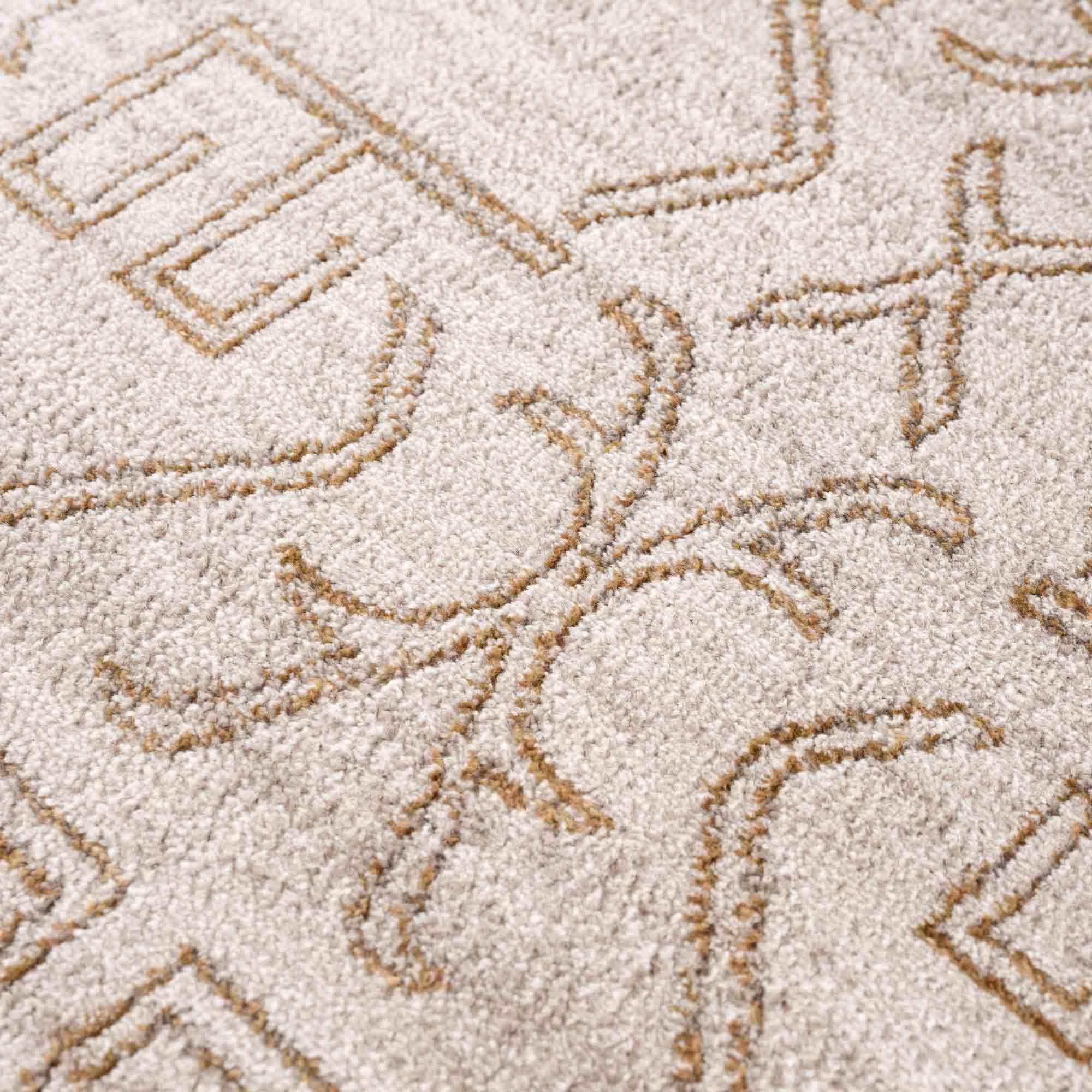 Light Peach and Gold Contemporary Tribal Design Area Rug - Image 10