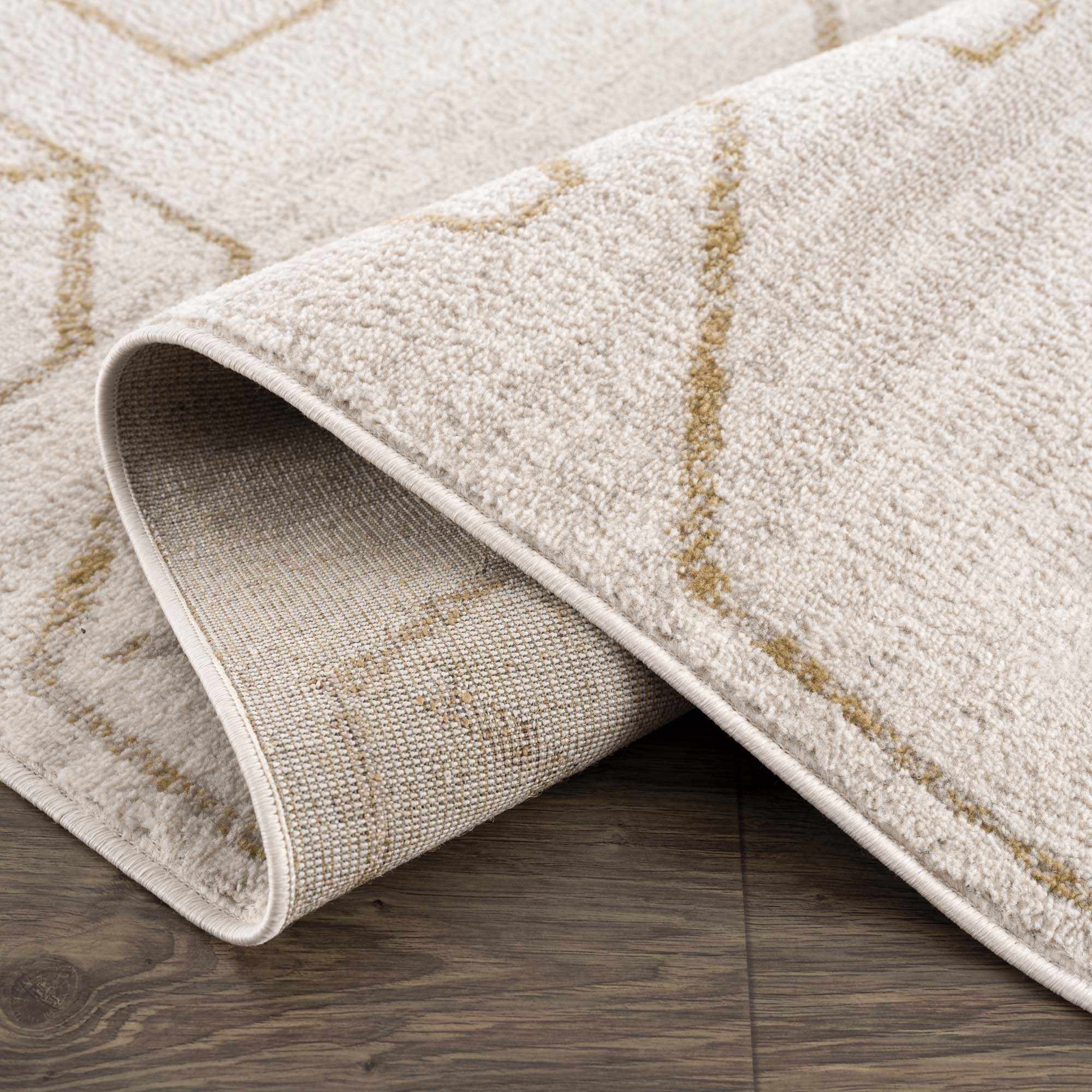 Light peach and Gold Tribal Design Contemporary Area Rug - Image 5