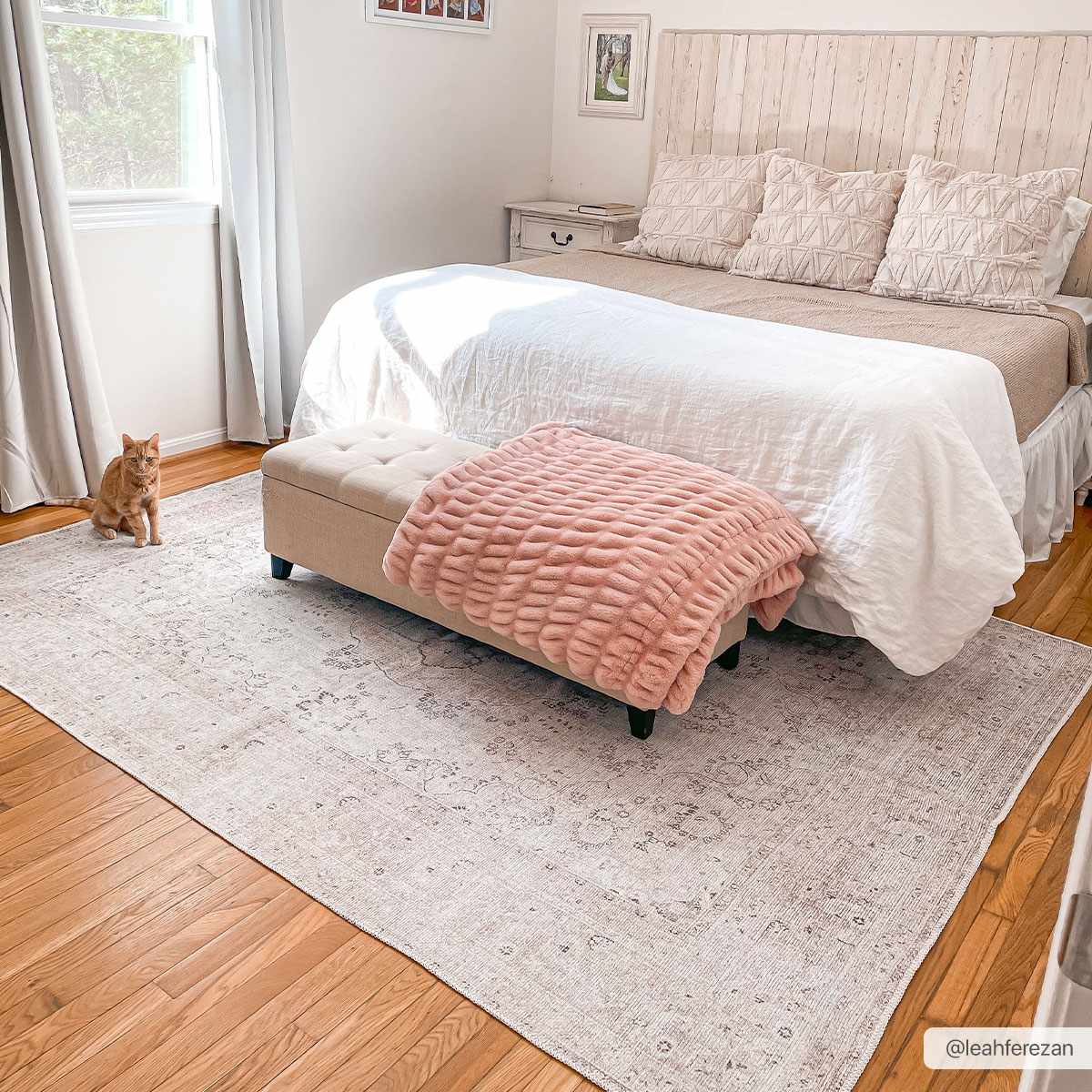 light Pink and Charcoal Traditional Medallion washable Turkish design rug - Image 6
