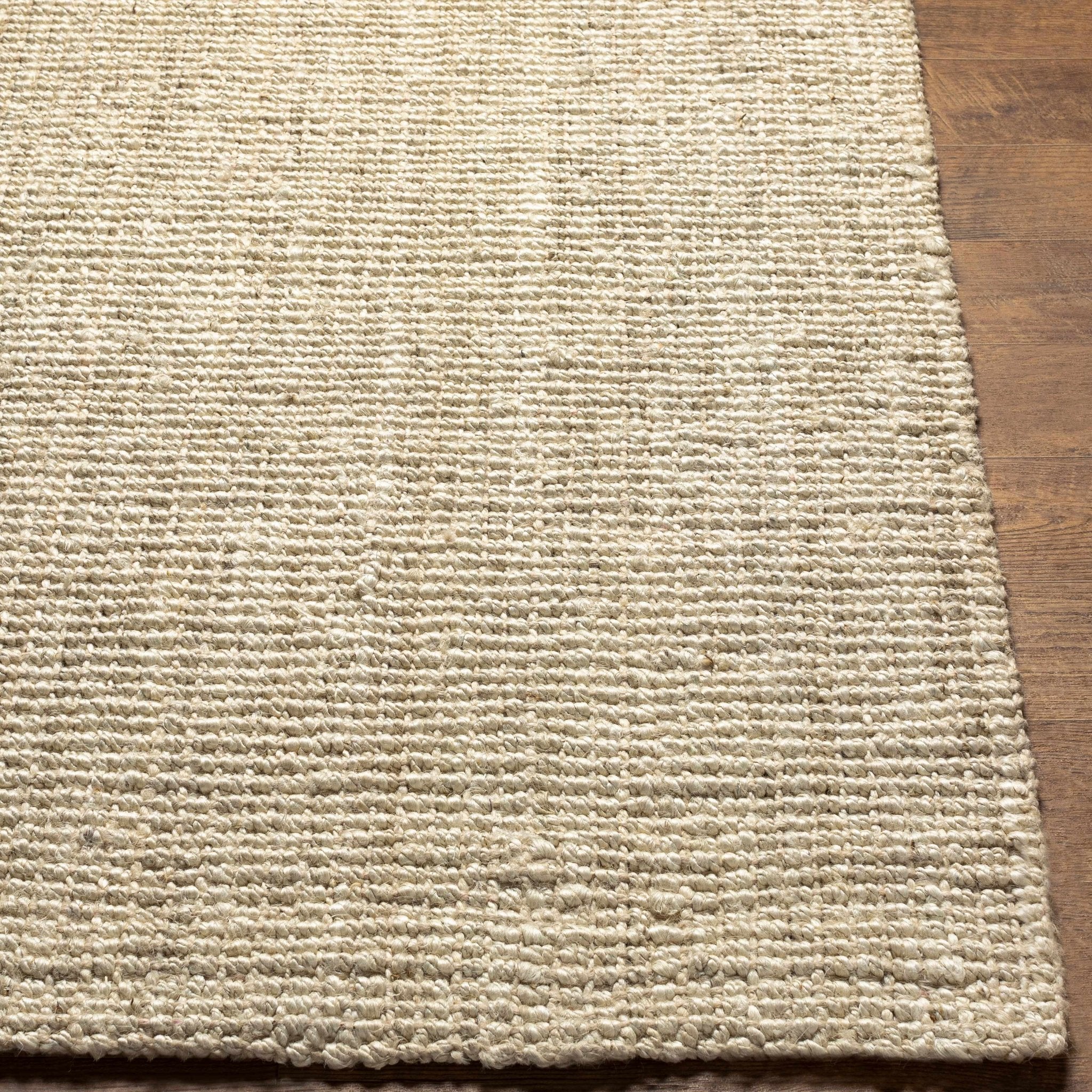 Linen Texture Natural Fiber Beige Hand Woven Jute Rug - Image 7