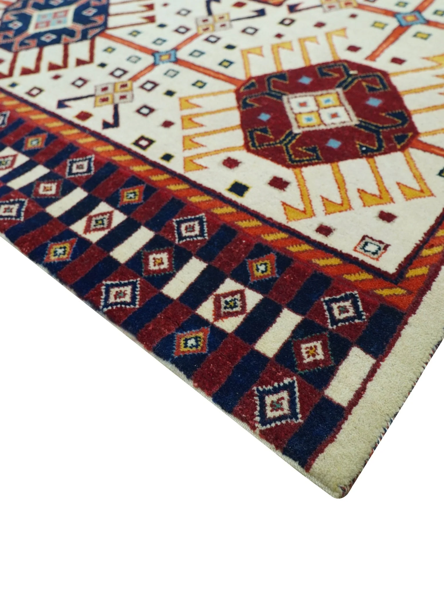 Lori Gabbeh Design Ivory 8x11.7 Hand Knotted wool Area Rug - Image 6