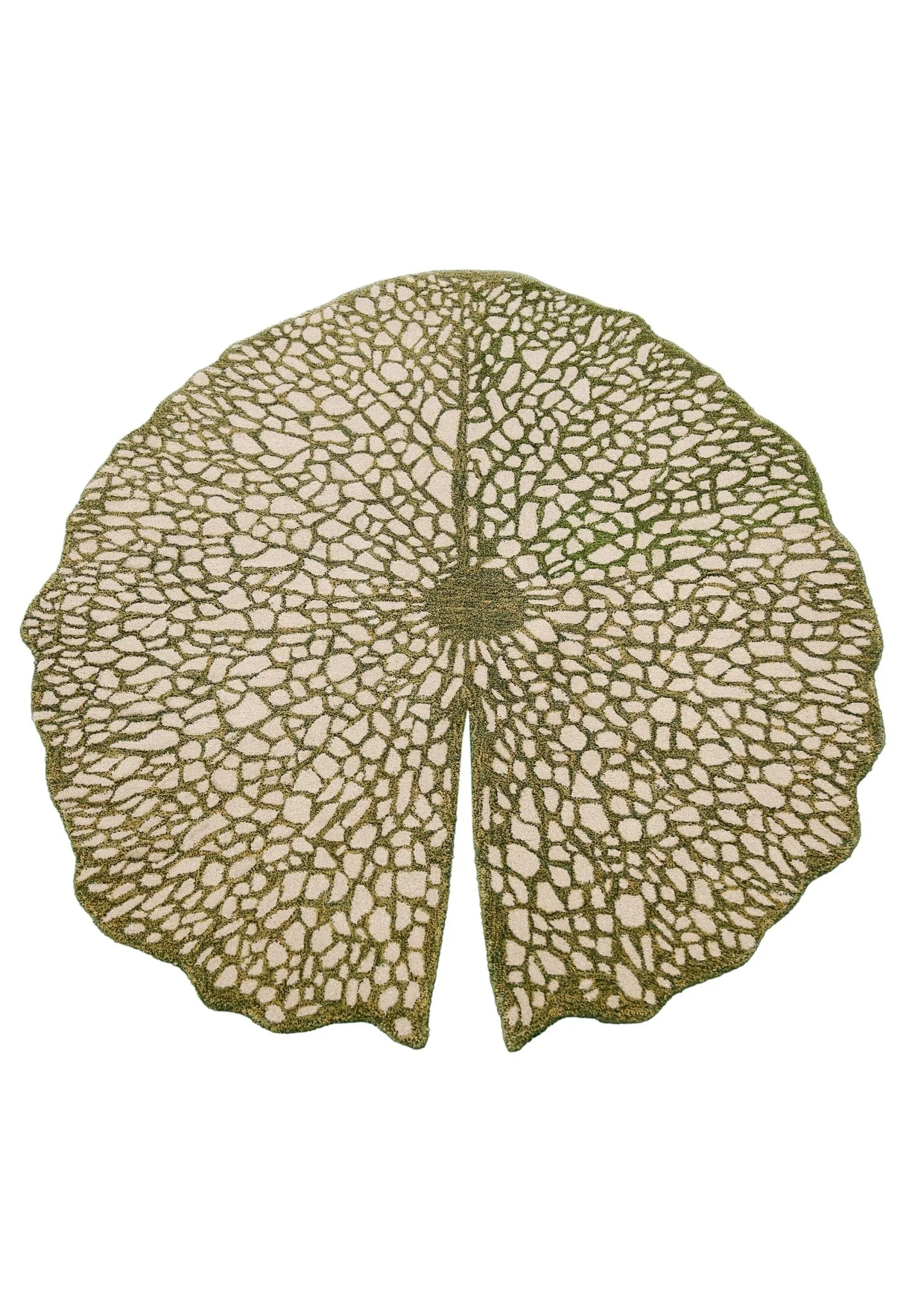 Lotus Lace Green Hand Tufted Wool Area Rug - Image 8