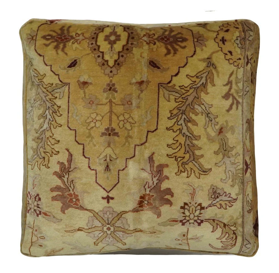 Luxury Floor Pillow made Pouf from restored fine quality hand knotted area rug |FP2 - Image 10