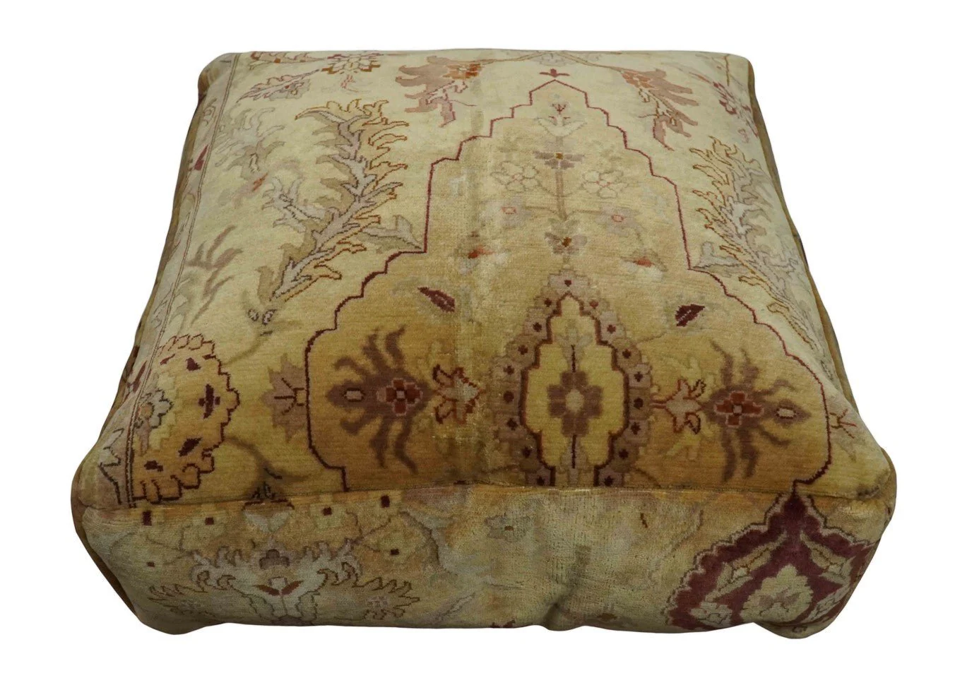 Luxury Floor Pillow made Pouf from restored fine quality hand knotted area rug |FP2 - Image 11