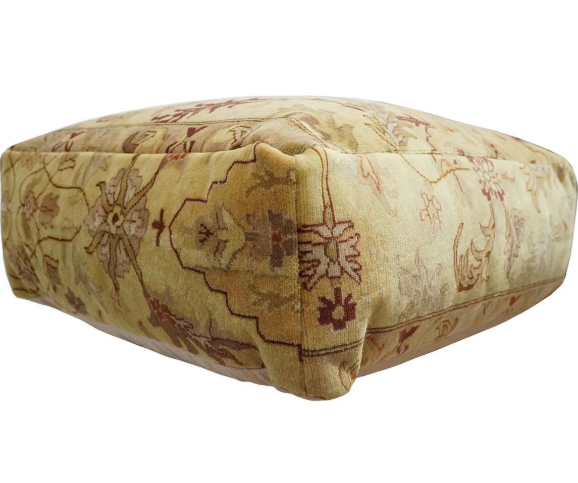 Luxury Floor Pillow made Pouf from restored fine quality hand knotted area rug |FP2 - Image 5