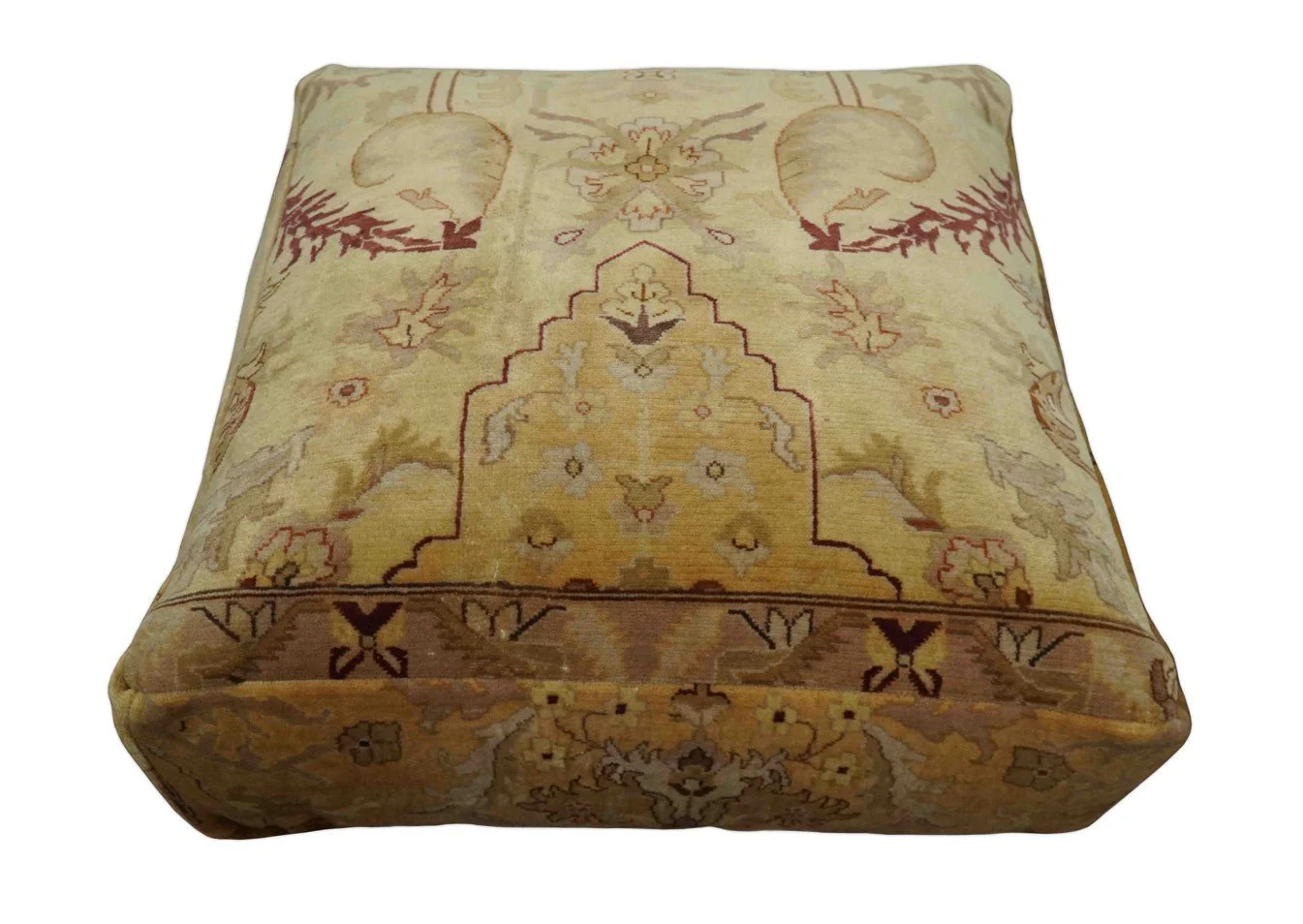 Luxury Floor Pillow made Pouf from restored fine quality hand knotted area rug |FP2 - Image 8