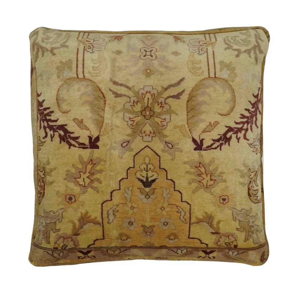 Luxury Floor Pillow made Pouf from restored fine quality hand knotted area rug |FP2 - Image 9