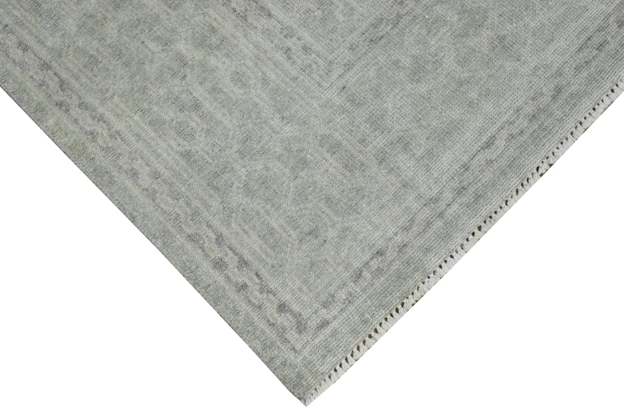 Luxury Hand knotted Wool 8x10 Gray Area Rug  | EMP3 - Image 3