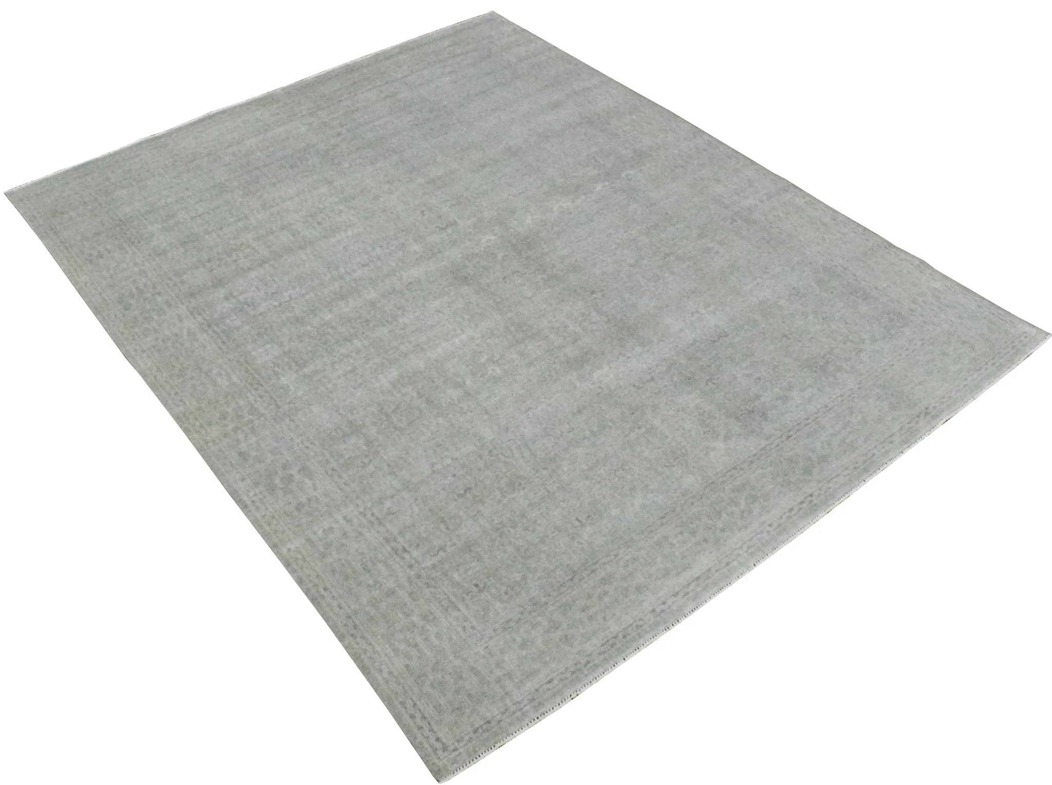 Luxury Hand knotted Wool 8x10 Gray Area Rug  | EMP3 - Image 4
