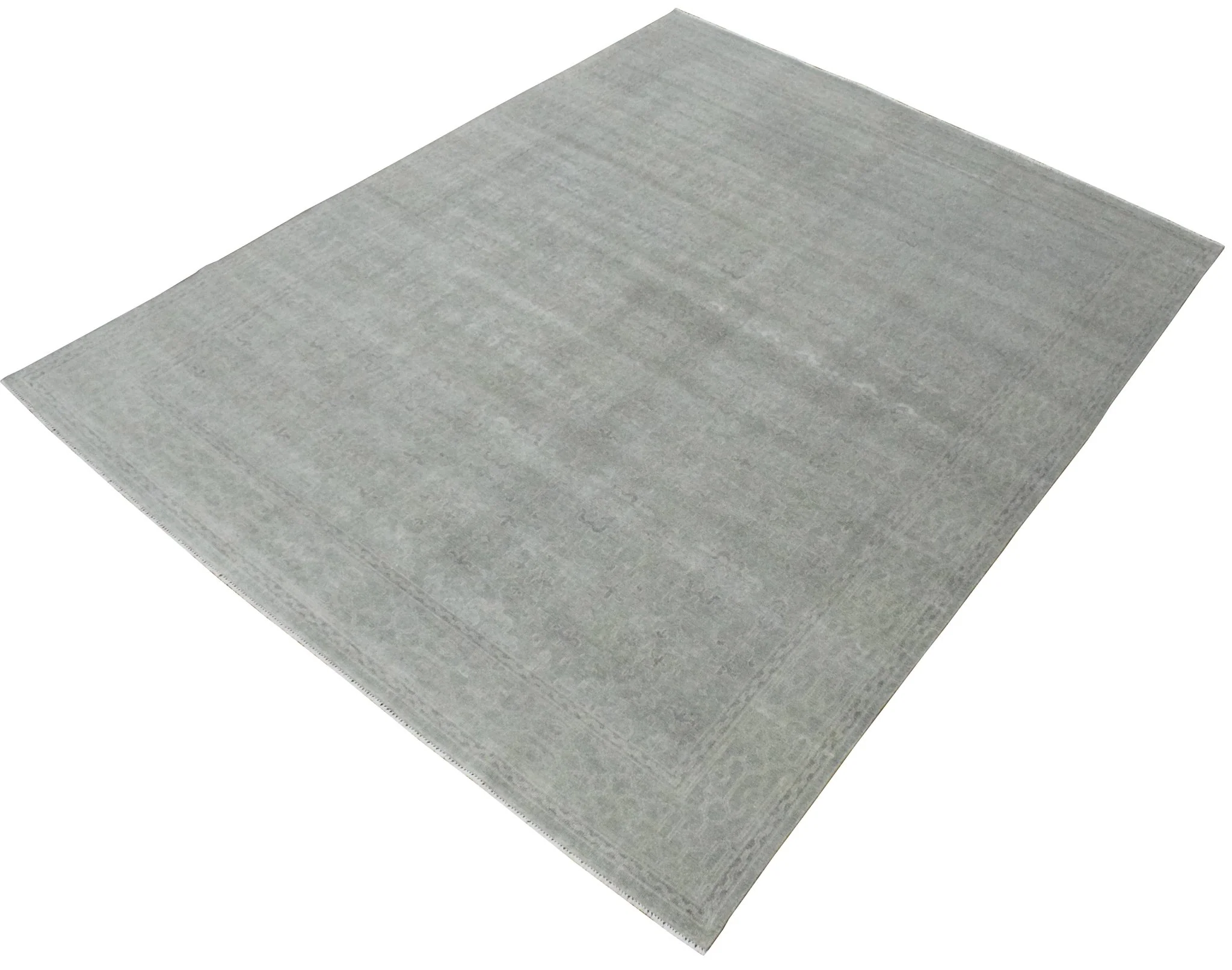 Luxury Hand knotted Wool 8x10 Gray Area Rug  | EMP3 - Image 5