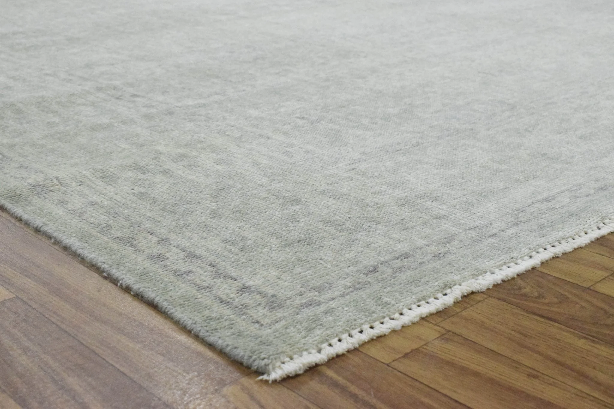 Luxury Hand knotted Wool 8x10 Gray Area Rug  | EMP3 - Image 7