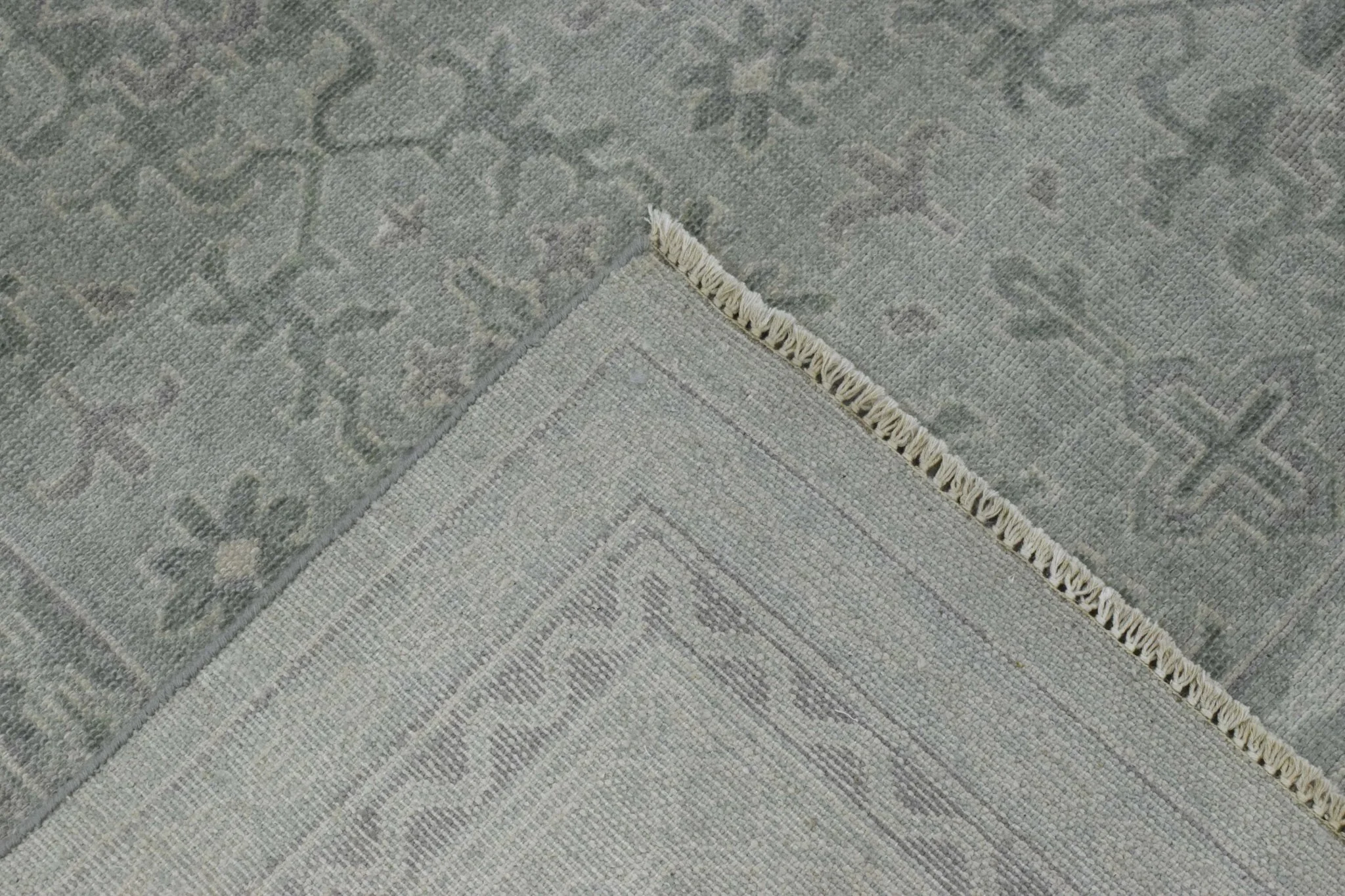 Luxury Hand knotted Wool 8x10 Gray Area Rug  | EMP4 - Image 8