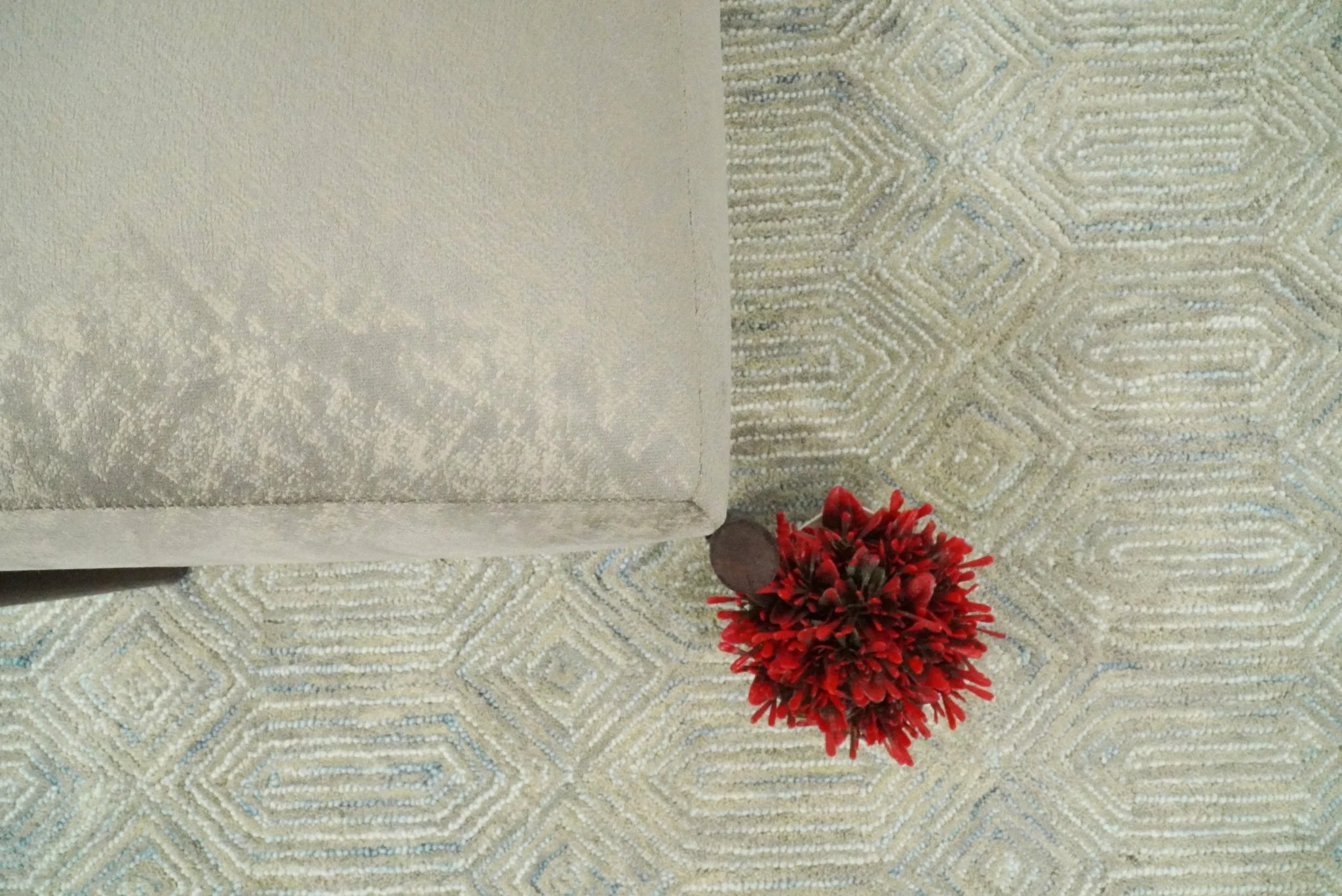 Luxury Velvet Handmade Slate Wooden Stool - Image 3