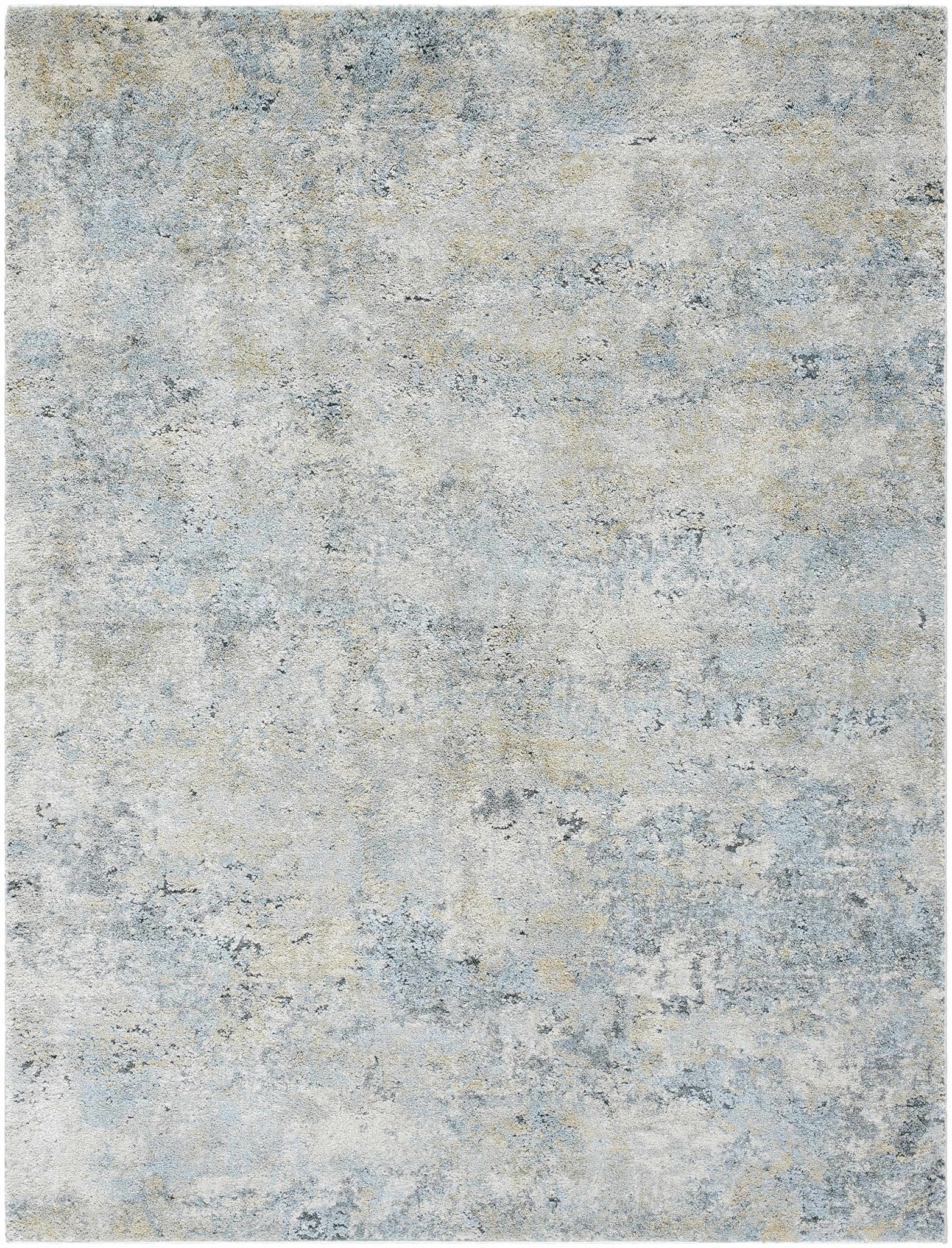 Machine Woven Beige And Blue Modern Abstract Style Rug - Image 7