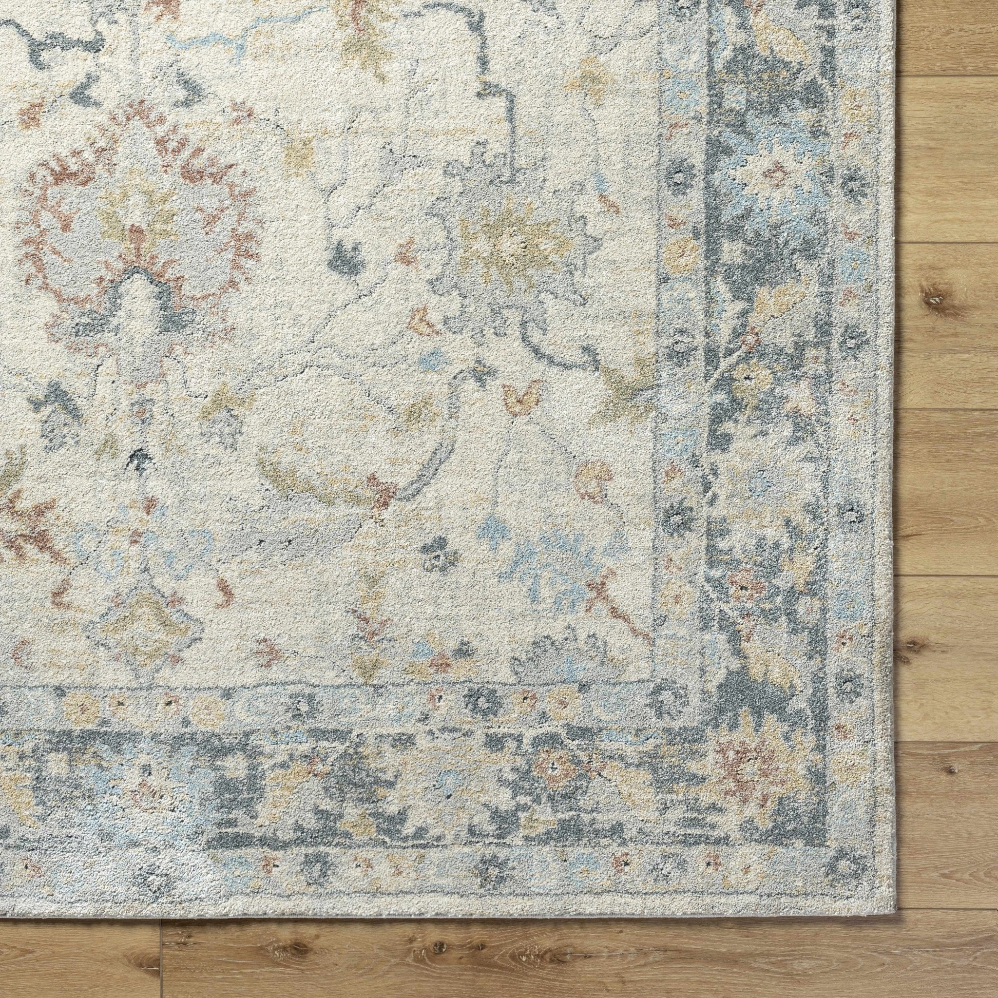 Machine Woven Beige And Gray Traditional Style Area Rug - Image 5