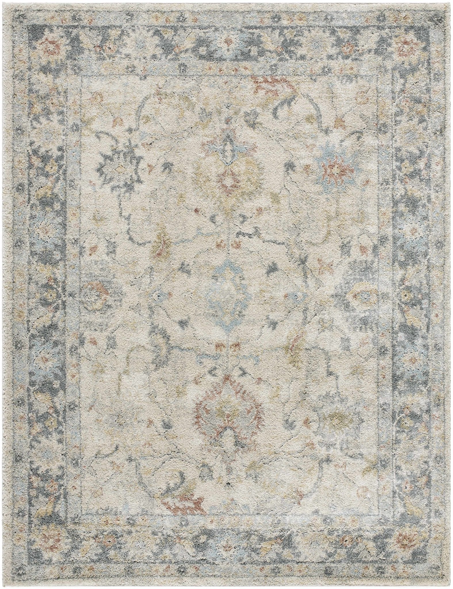 Machine Woven Beige And Gray Traditional Style Area Rug - Image 6