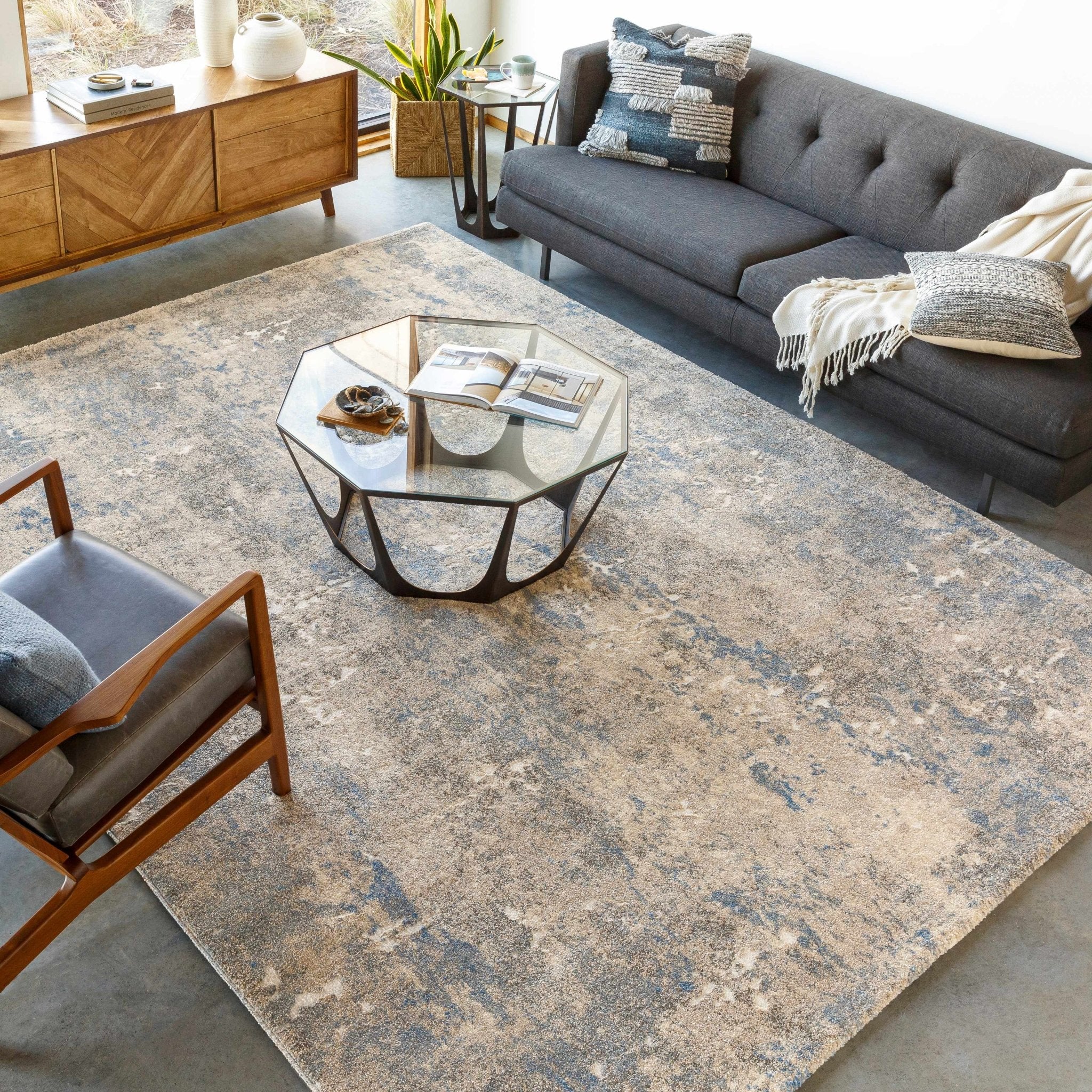 Machine Woven Beige Contemporary Style Rug - Image 8
