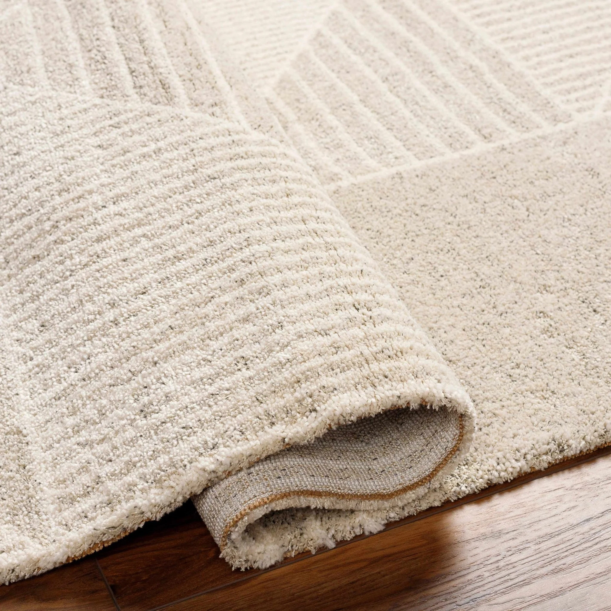 Machine Woven Beige Contemporary Style Rug - Image 2