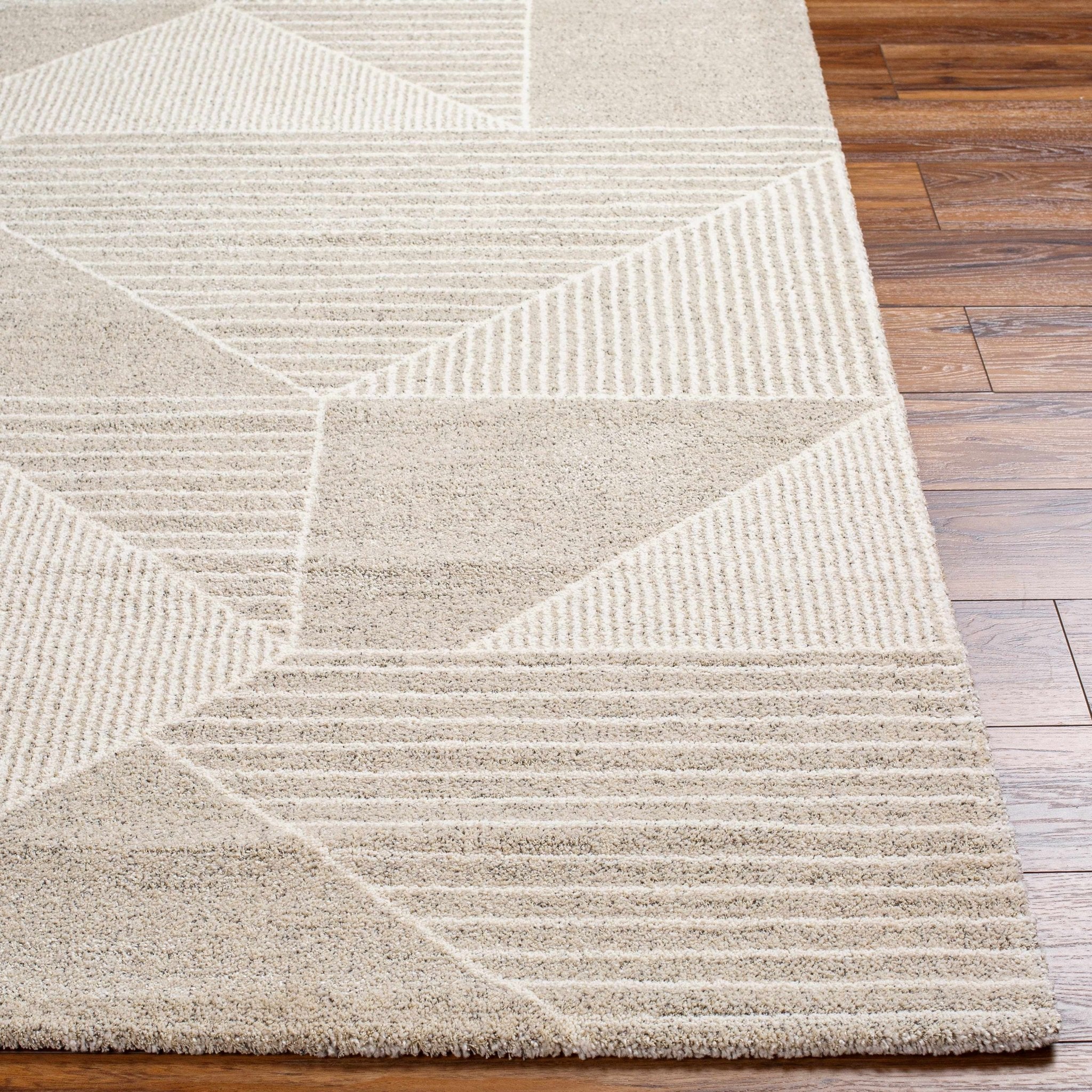 Machine Woven Beige Contemporary Style Rug - Image 6