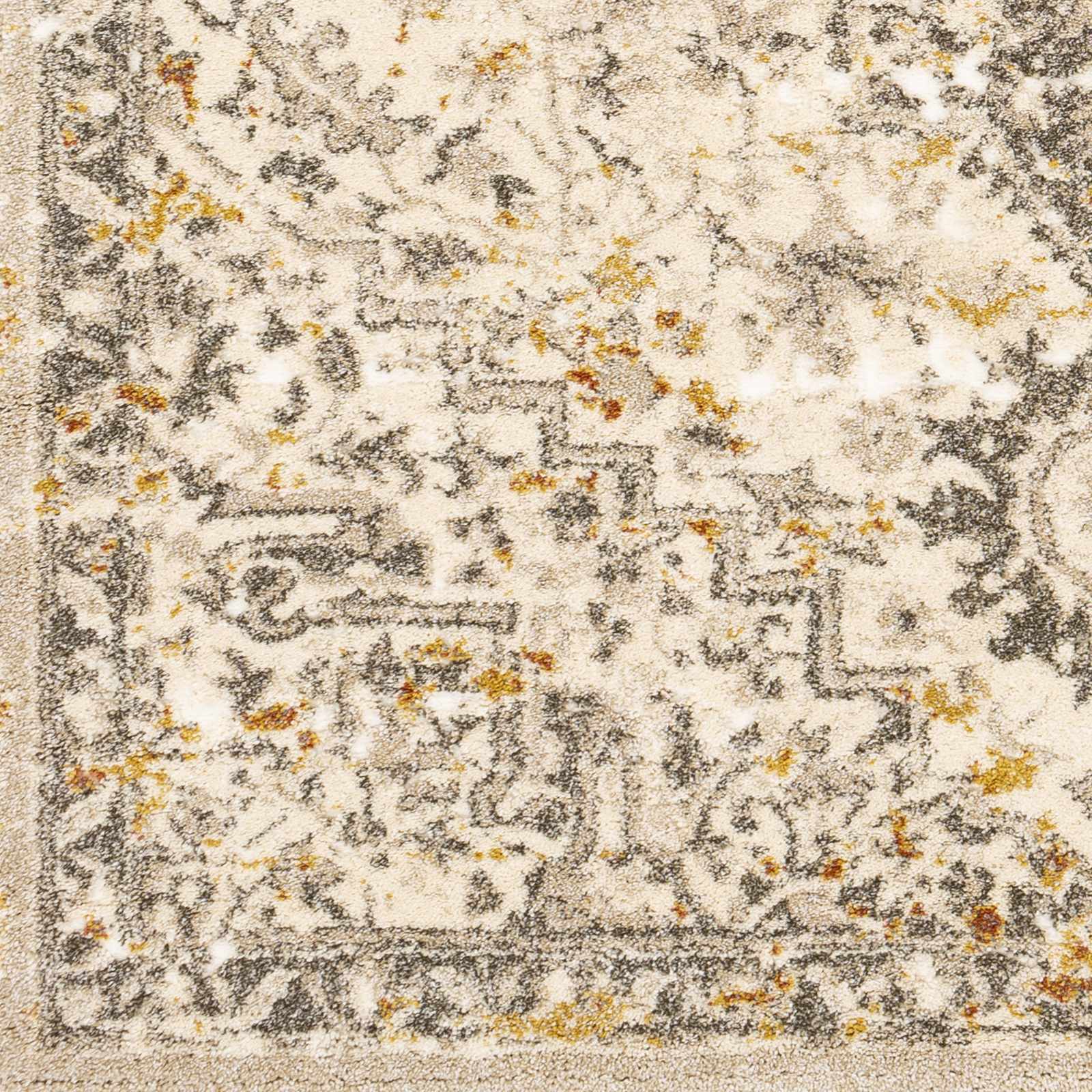 Machine Woven Beige Traditional Medallion Design Rug - Image 5