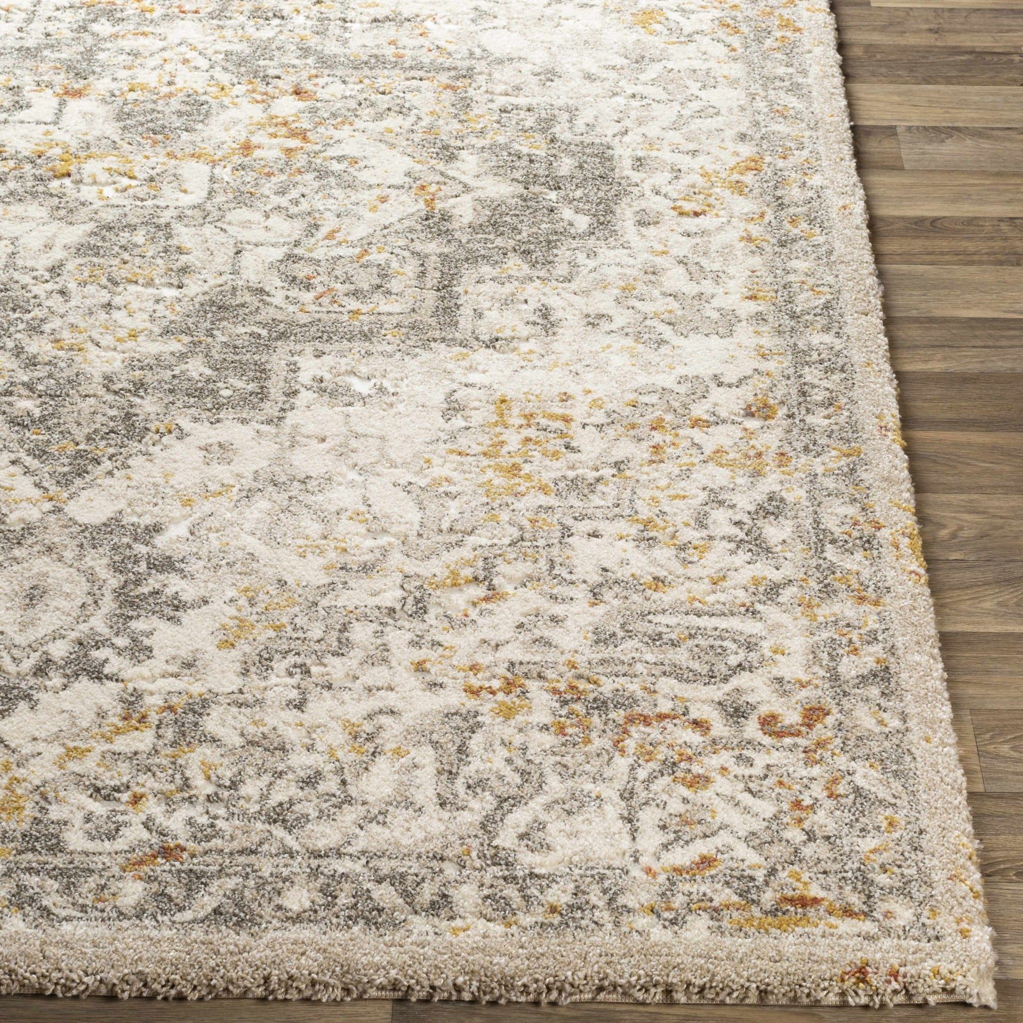 Machine Woven Beige Traditional Medallion Design Rug - Image 9