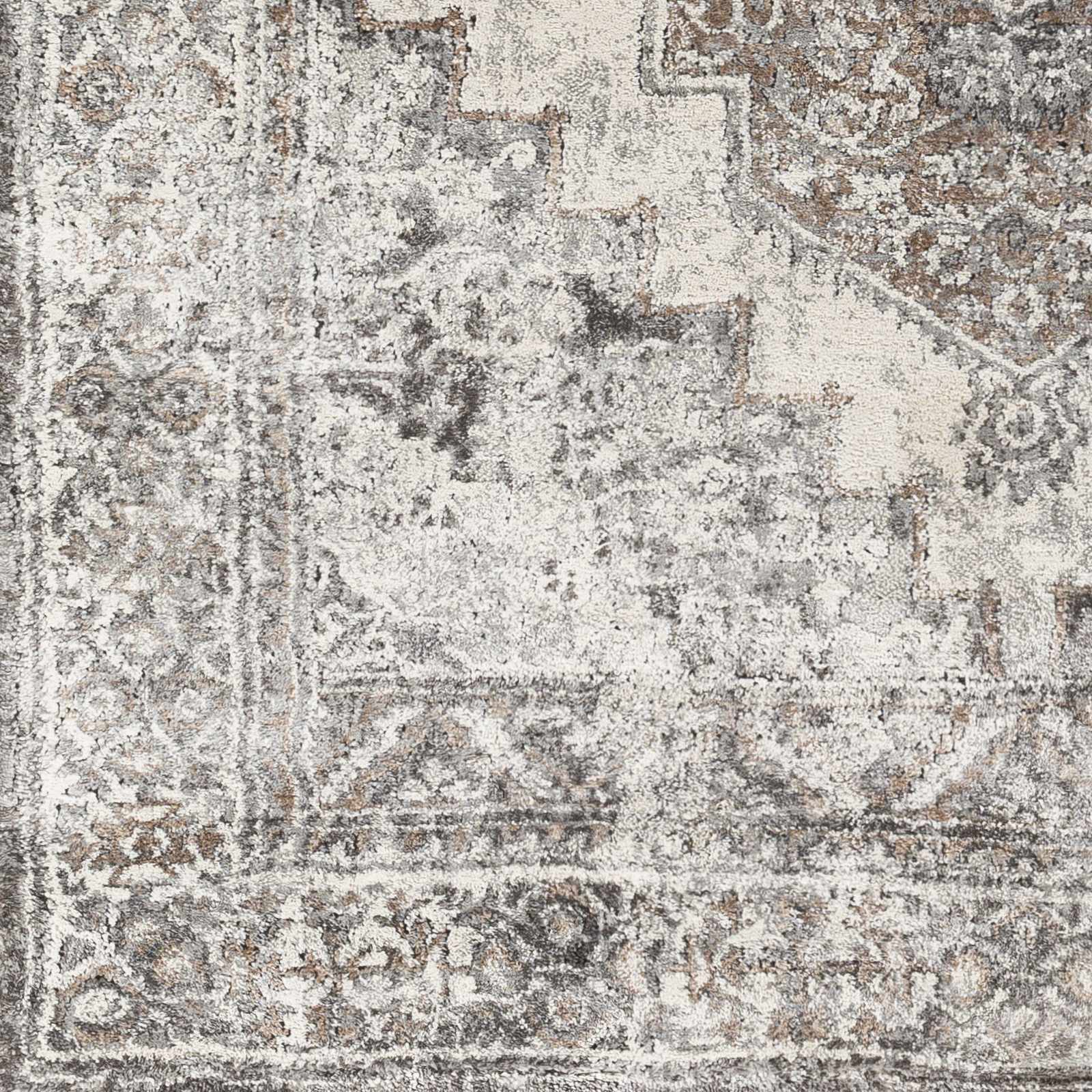 Machine Woven Black And Charcoal Traditional Style Area Rug - Image 6