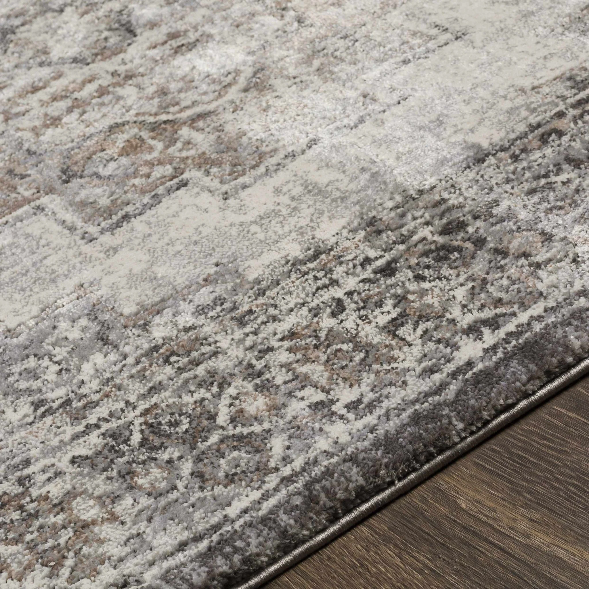 Machine Woven Black And Charcoal Traditional Style Area Rug - Image 7