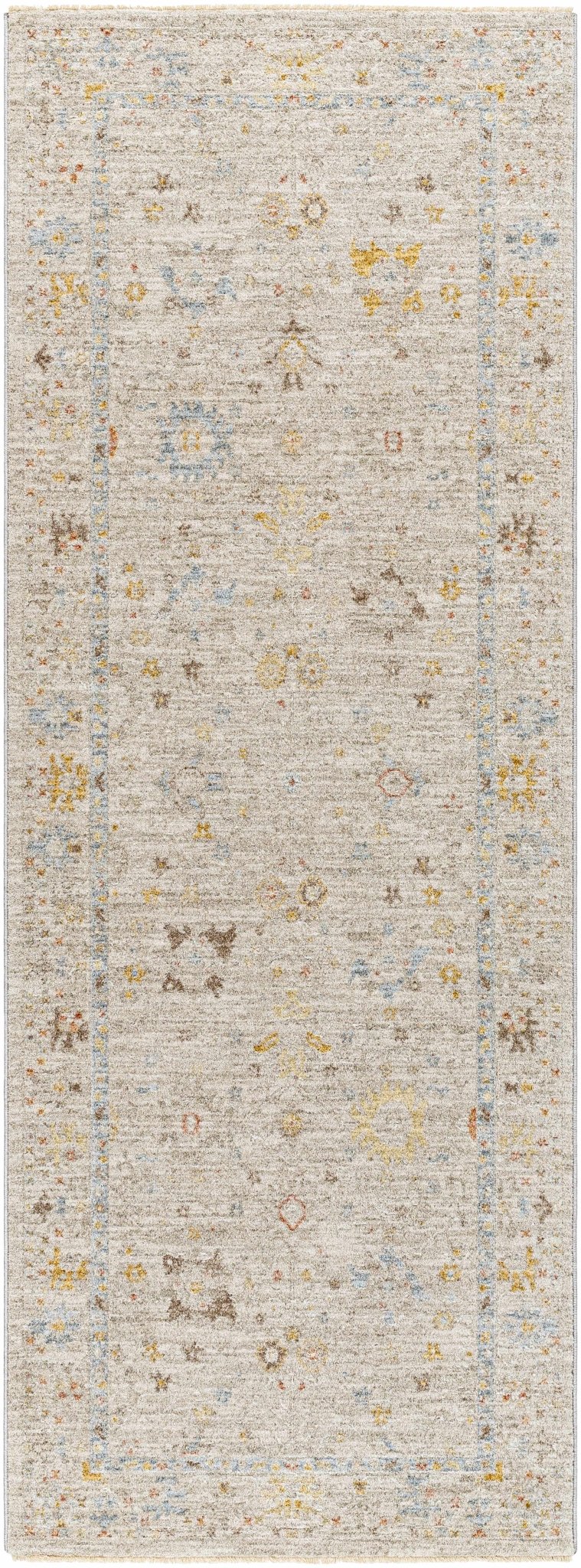 Machine Woven Blue And Beige Traditional Oushak Design Area Rug - Image 11
