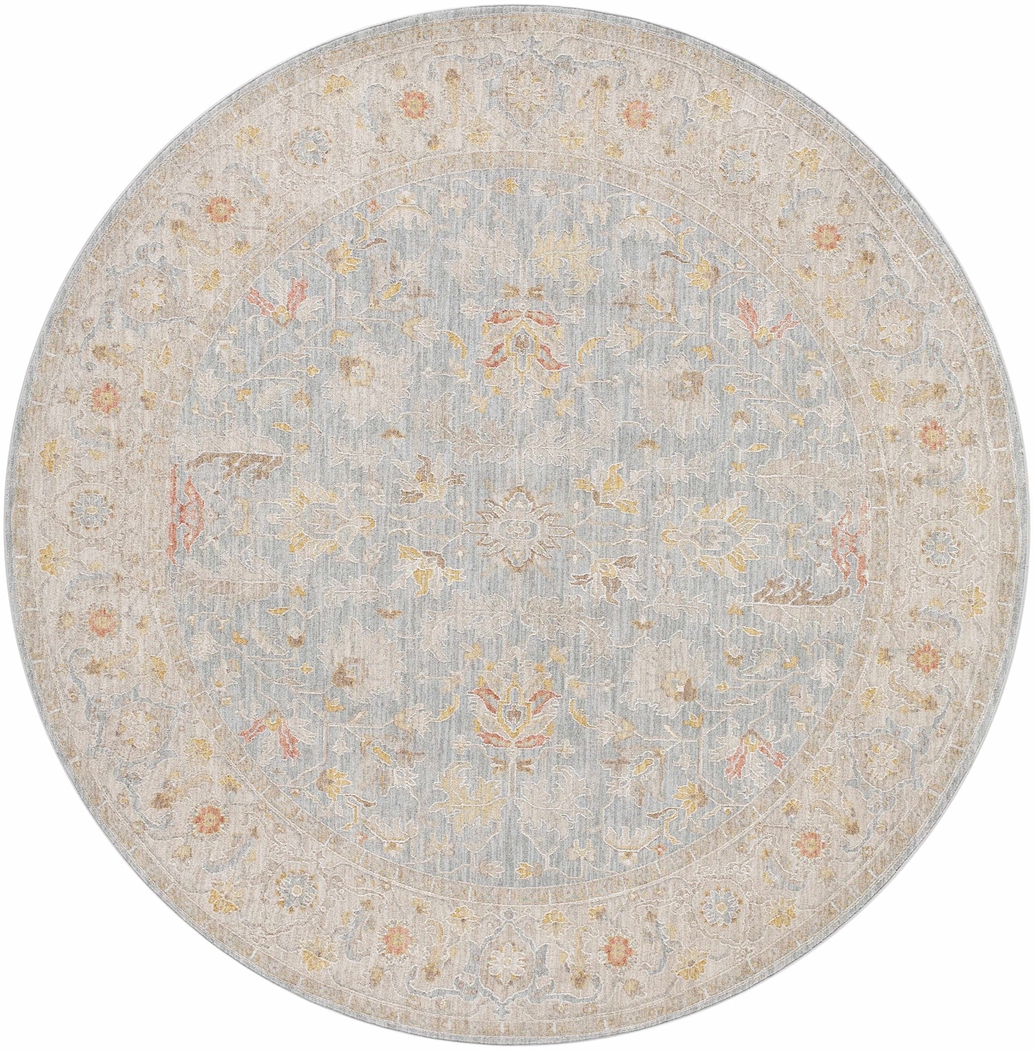 Machine Woven Blue Traditional Oushak Design Rug - Image 13