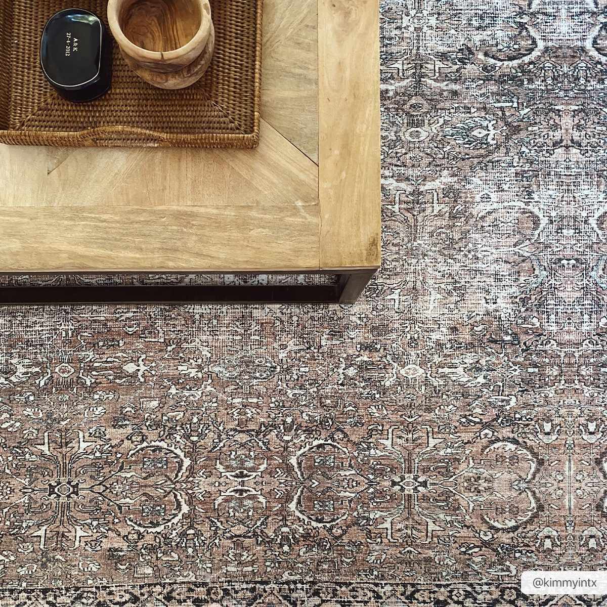 Woven Brown, Ivory and Charcoal Traditional Floral Washable Area Rug - Image 10