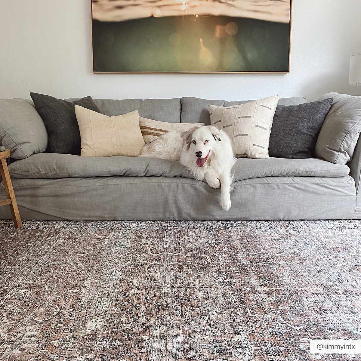 Woven Brown, Ivory and Charcoal Traditional Floral Washable Area Rug - Image 7