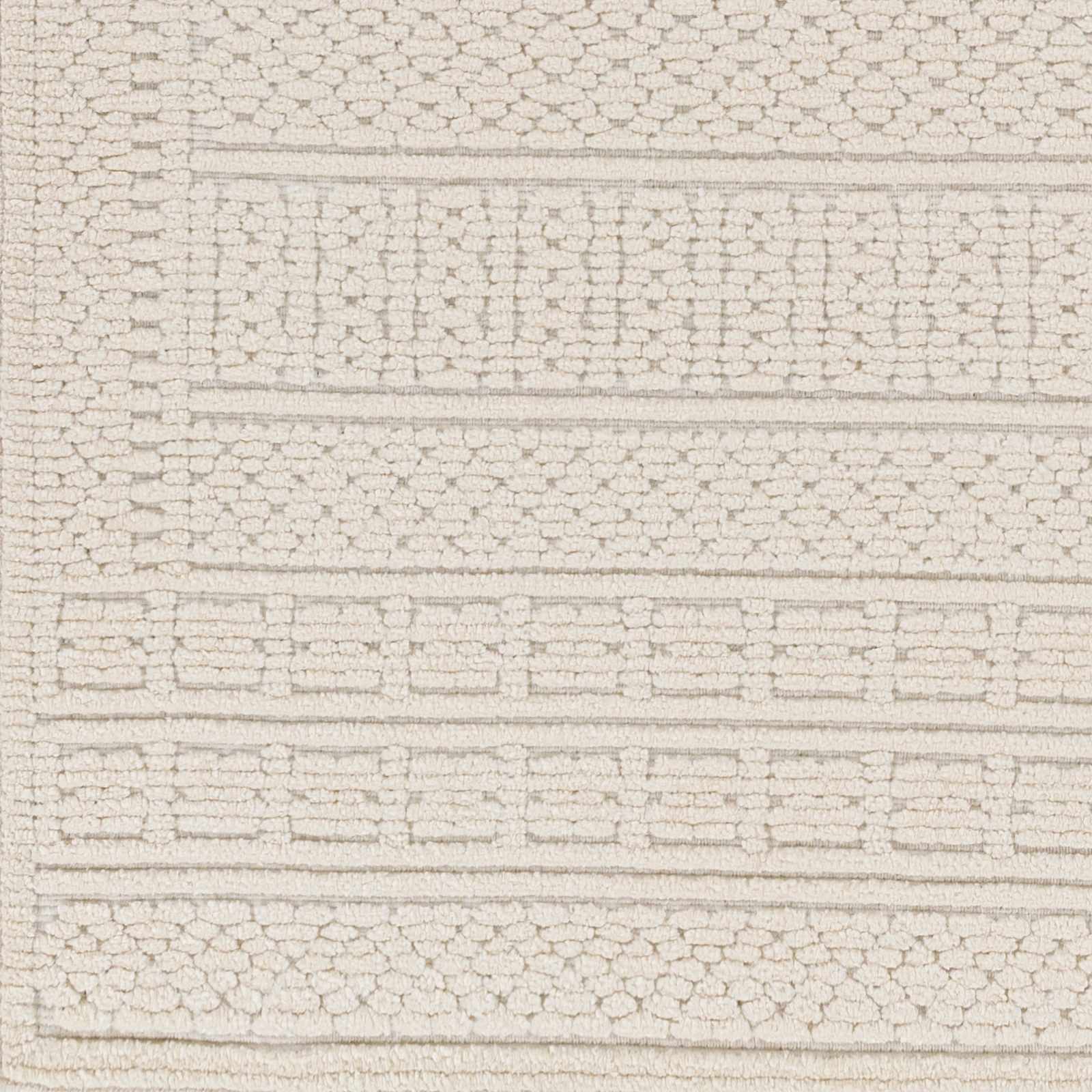 Premium look Machine Woven Carved Pattern Solid Beige Machine Washable Rug - Image 7