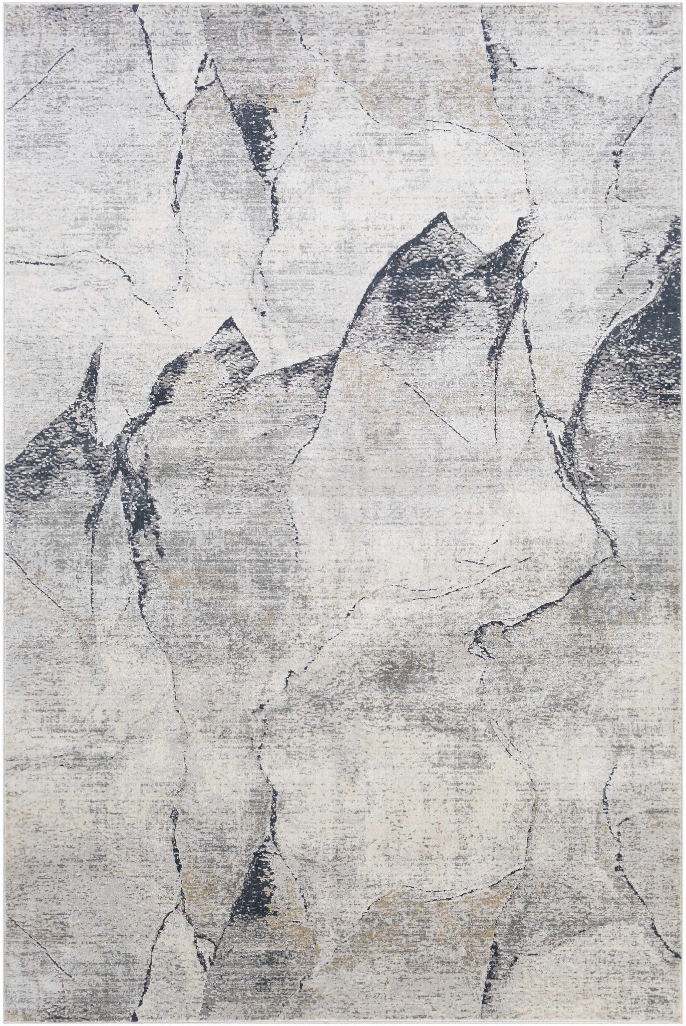 Abstract Charcoal And Gray Contemporary style Rug - Image 2