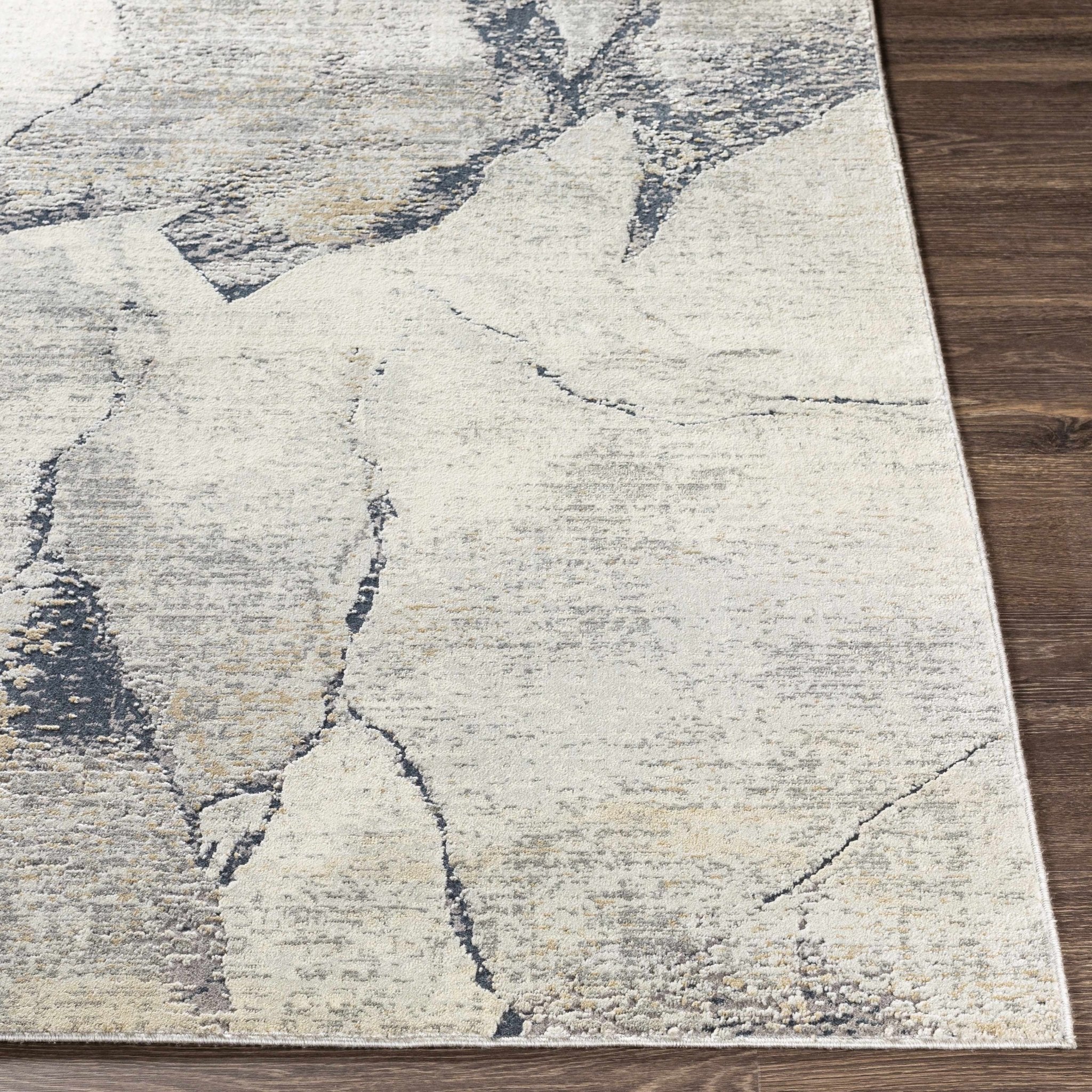 Abstract Charcoal And Gray Contemporary style Rug - Image 3