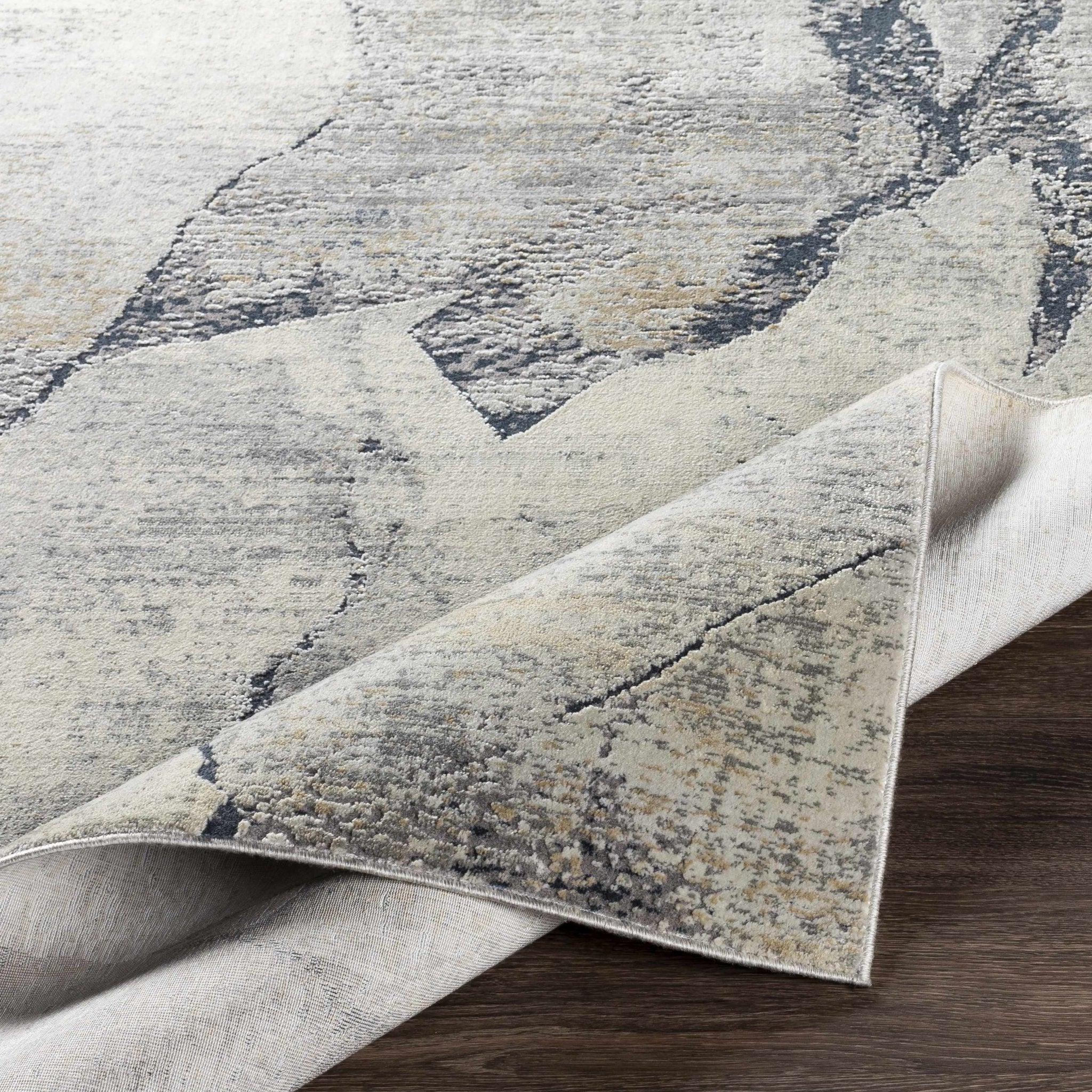 Abstract Charcoal And Gray Contemporary style Rug - Image 4
