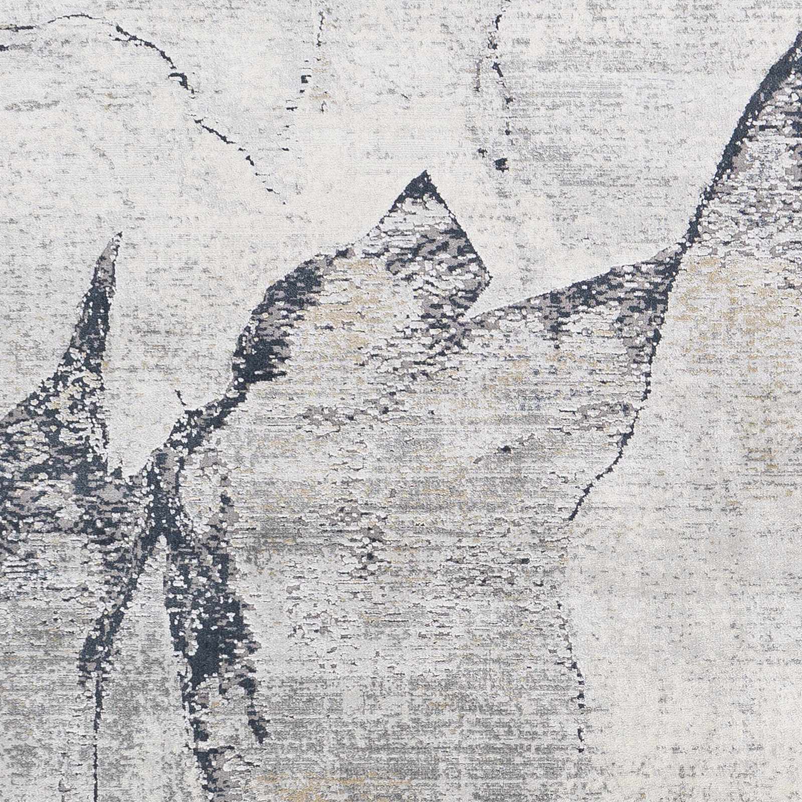 Abstract Charcoal And Gray Contemporary style Rug - Image 5