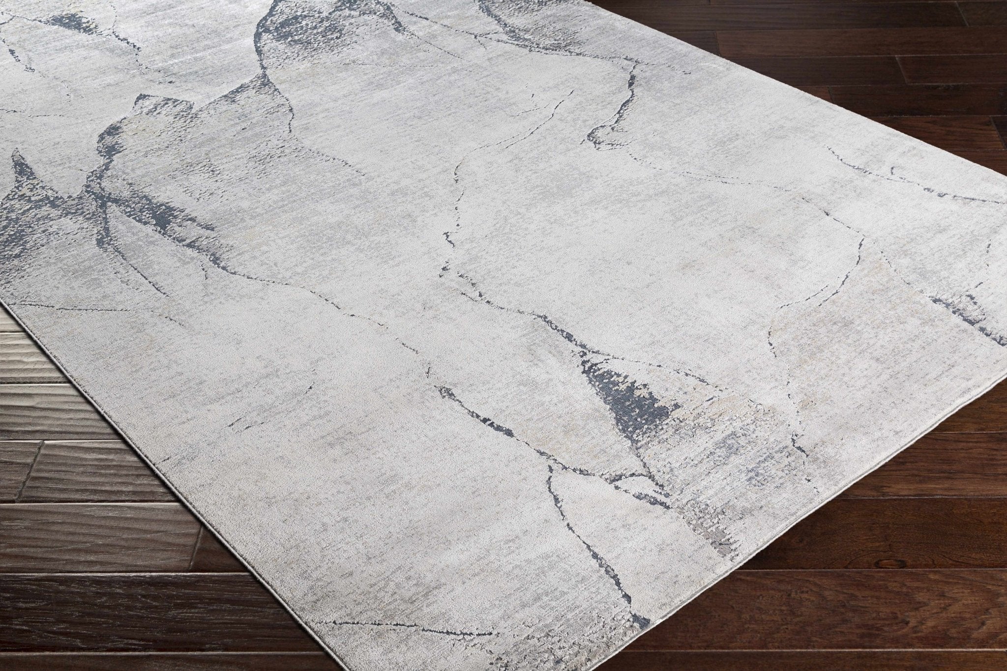 Abstract Charcoal And Gray Contemporary style Rug - Image 7