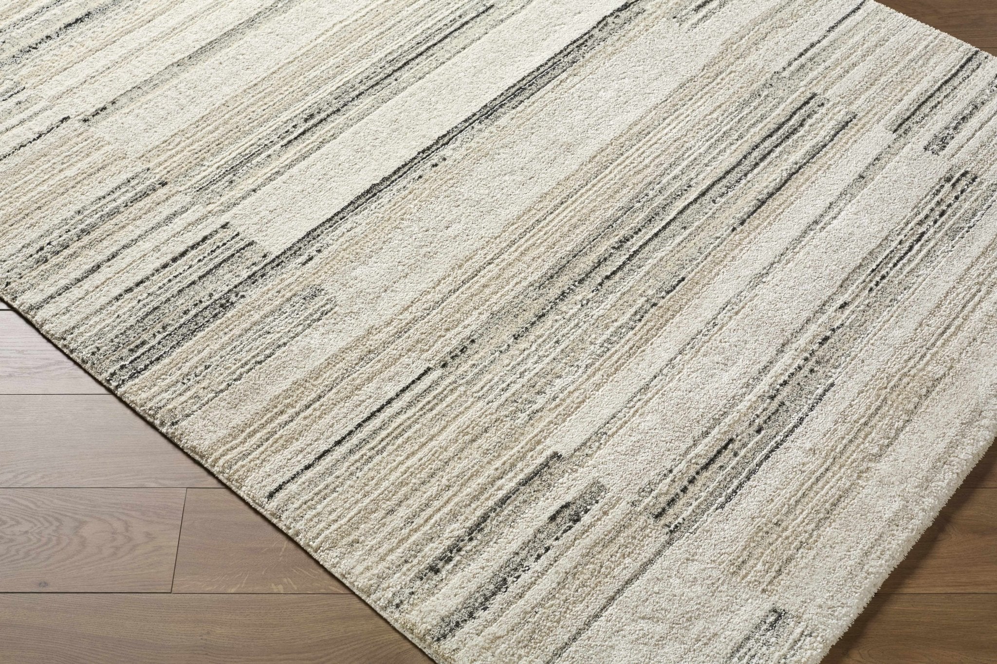 Machine Woven Contemporary Style Cream And Beige Rug - Image 3
