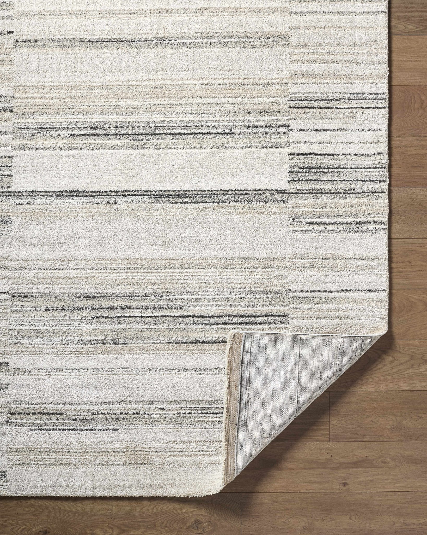 Machine Woven Contemporary Style Cream And Beige Rug - Image 5