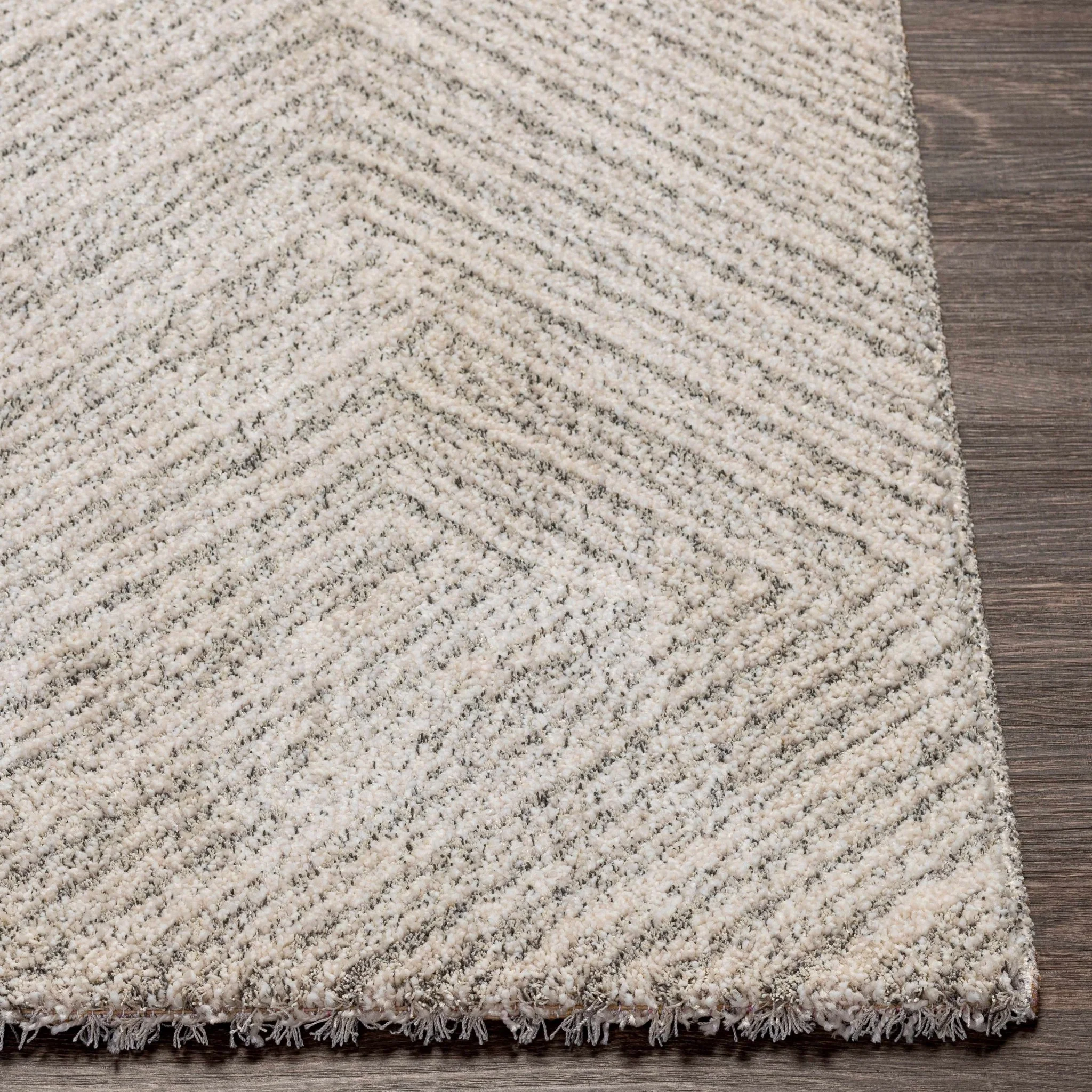 Machine Woven Cream And Beige Contemporary Style Rug - Image 7