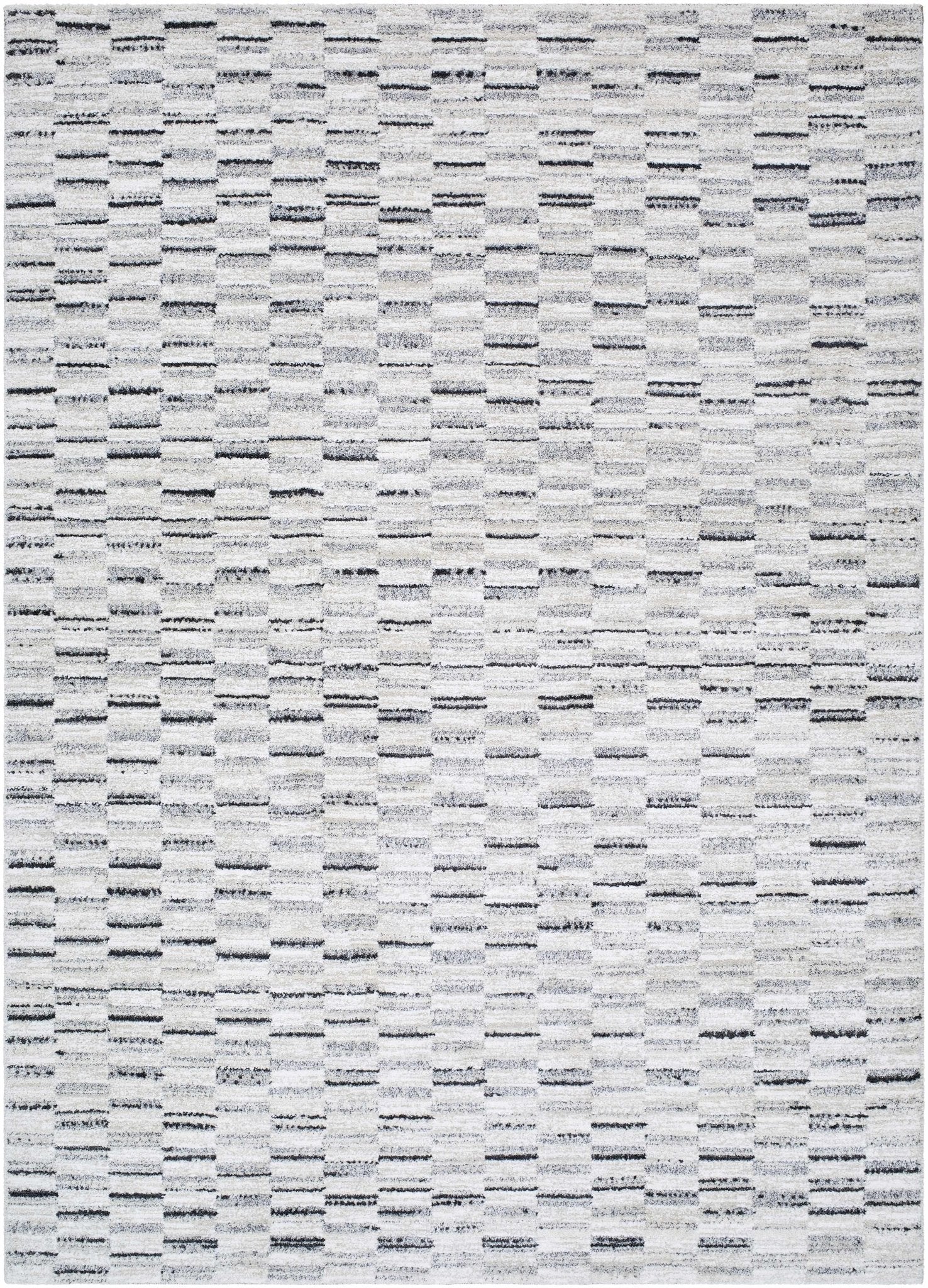 Machine Woven Cream And White Contemporary Style Rug - Image 2