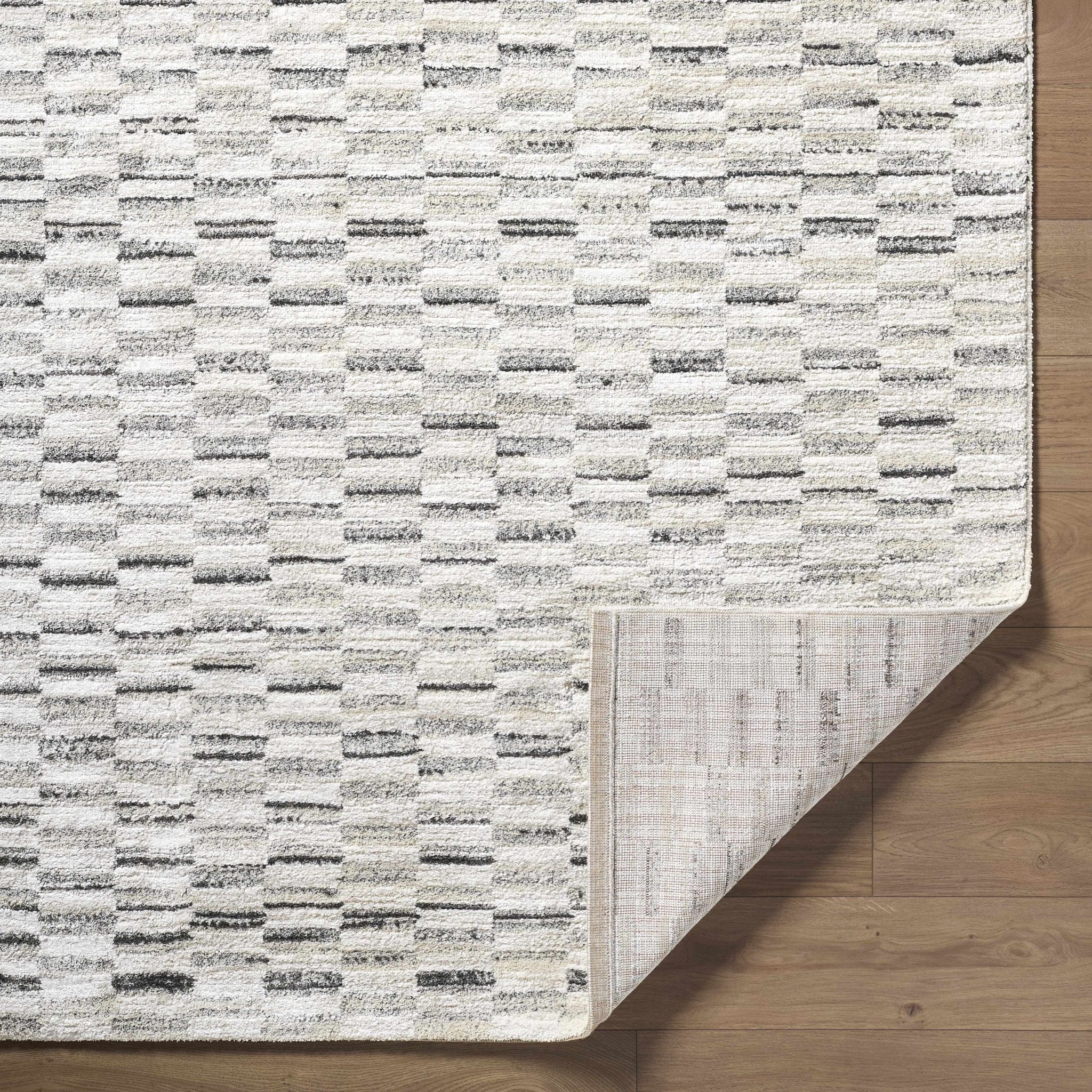 Machine Woven Cream And White Contemporary Style Rug - Image 5